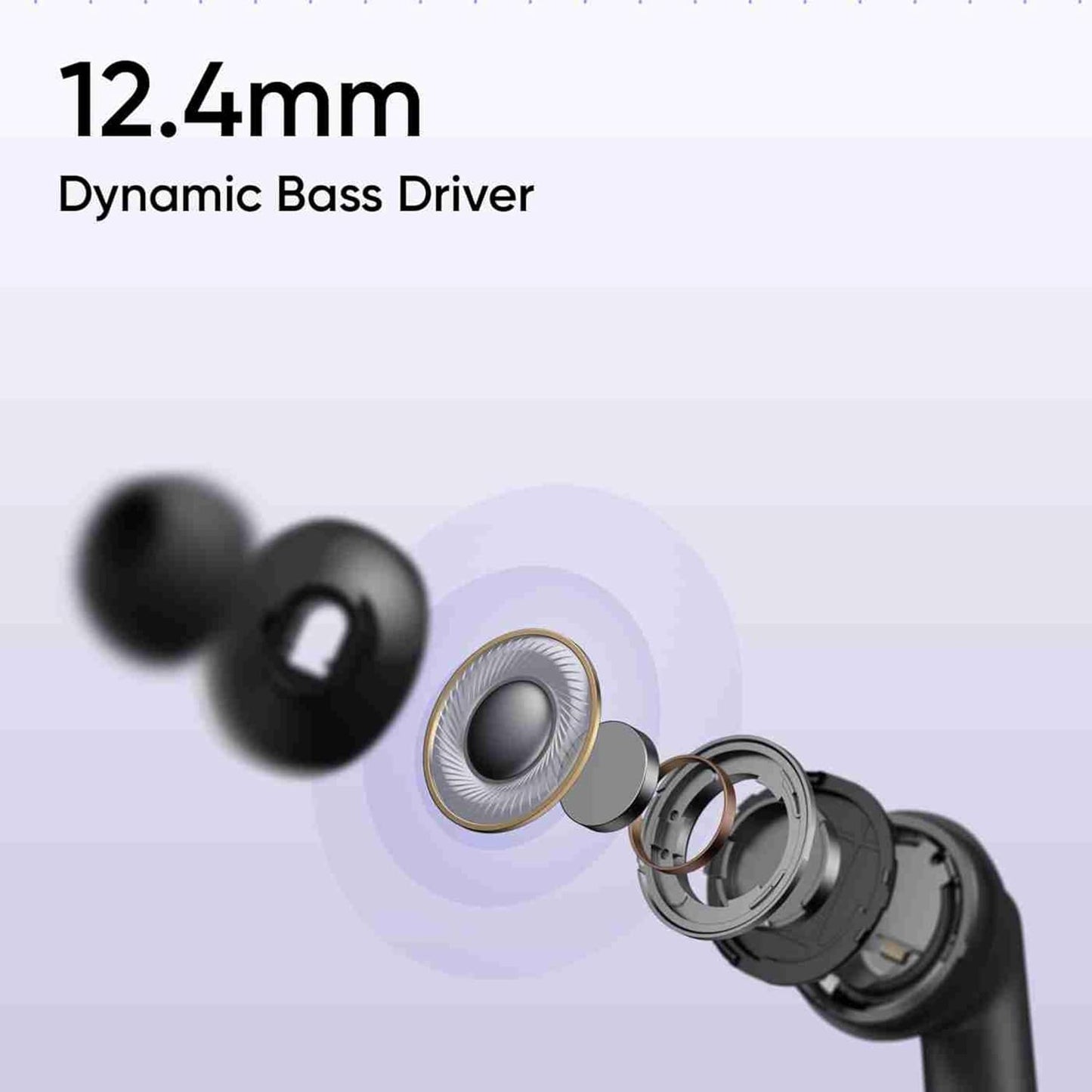 realme Buds T310 True Wireless in-Ear Earbuds with 46dB Hybrid ANC, 360° Spatial Audio, 12.4mm Dynamic Bass Driver, Upto 40Hrs Battery and Fast Charging (Monet Purple)