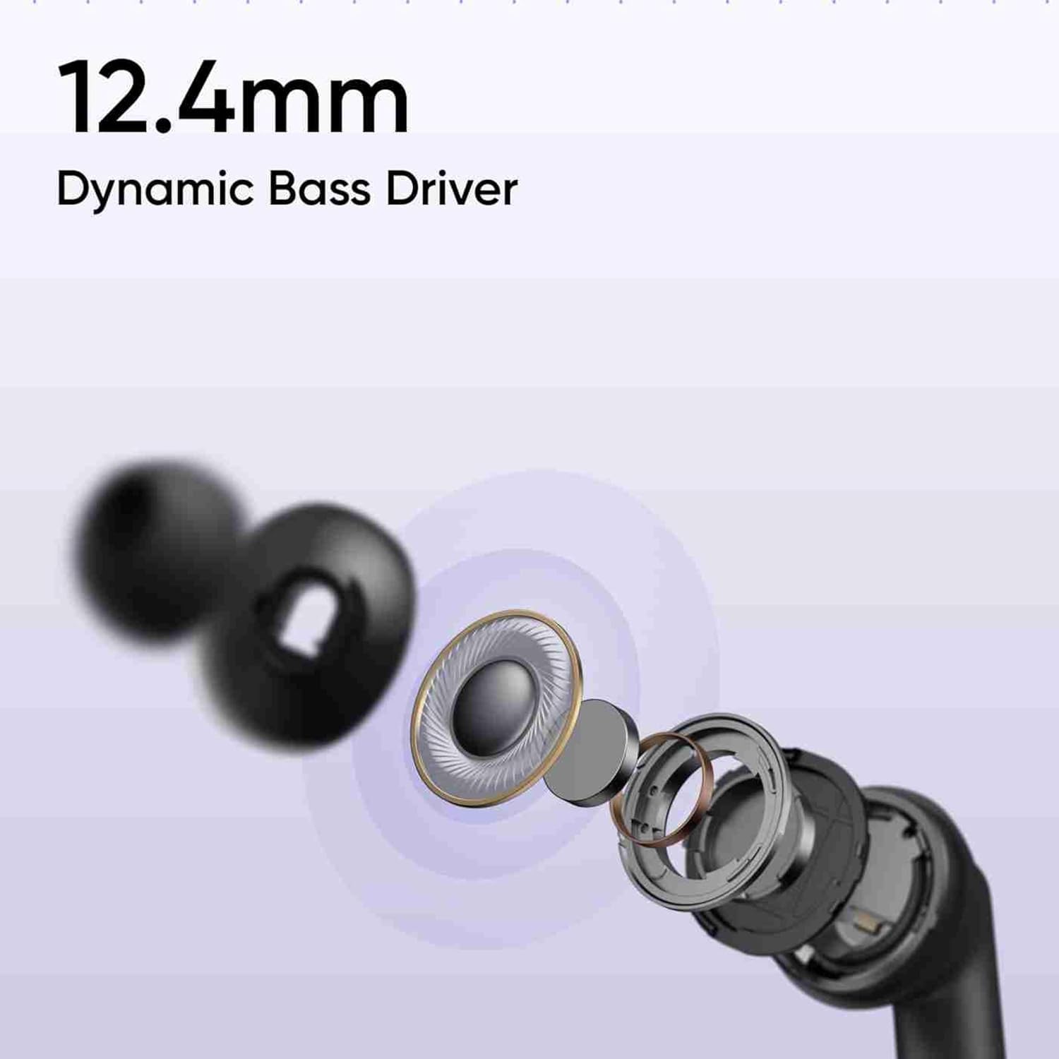 realme Buds T310 True Wireless in-Ear Earbuds with 46dB Hybrid ANC, 360° Spatial Audio, 12.4mm Dynamic Bass Driver, Upto 40Hrs Battery and Fast Charging (Monet Purple)