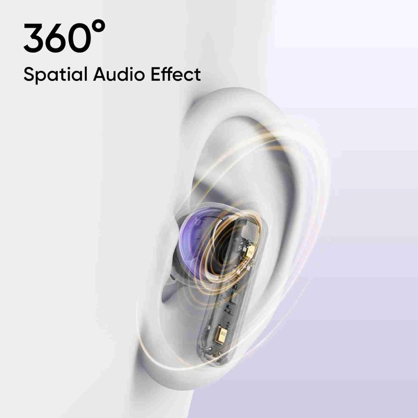 realme Buds T310 True Wireless in-Ear Earbuds with 46dB Hybrid ANC, 360° Spatial Audio, 12.4mm Dynamic Bass Driver, Upto 40Hrs Battery and Fast Charging (Monet Purple)