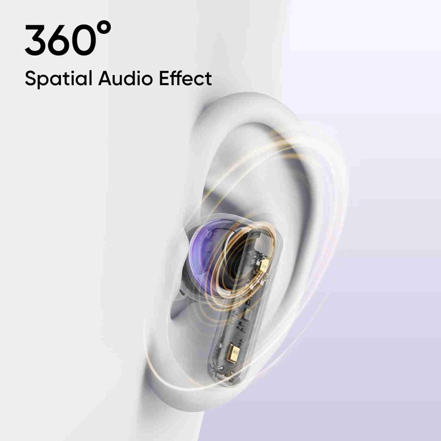 realme Buds T310 True Wireless in-Ear Earbuds with 46dB Hybrid ANC, 360° Spatial Audio, 12.4mm Dynamic Bass Driver, Upto 40Hrs Battery and Fast Charging (Monet Purple)