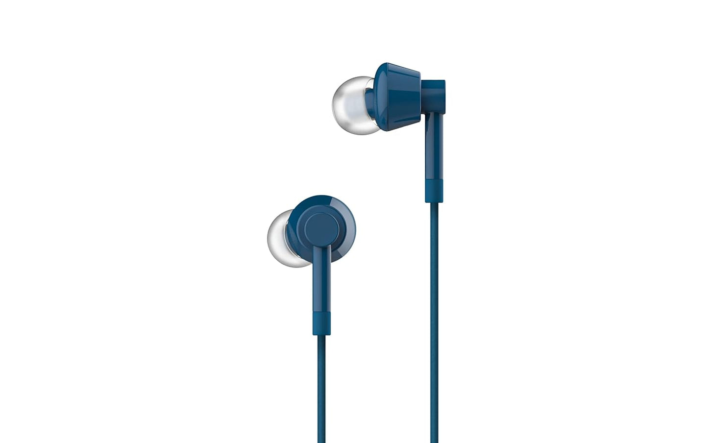 Nokia Wired in Ear Earphones (WB-101) with Powerful bass Performance, with mic for Clear Voice Calls, Virtual Assistant Control Enabled. Angled Acoustic Tubes for a Comfortable and Secure fit, Blue