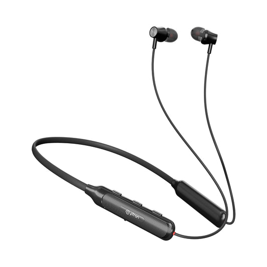 pTron Newly Launched Tangent Evolve w/ 50Hrs Playtime, HD Mic, Pristine Sound, Bluetooth V5.3 with Dual-Device Pairing Wireless Neckband, Voice Assistant, Type-C Fast Charging & IPX4 (Black)