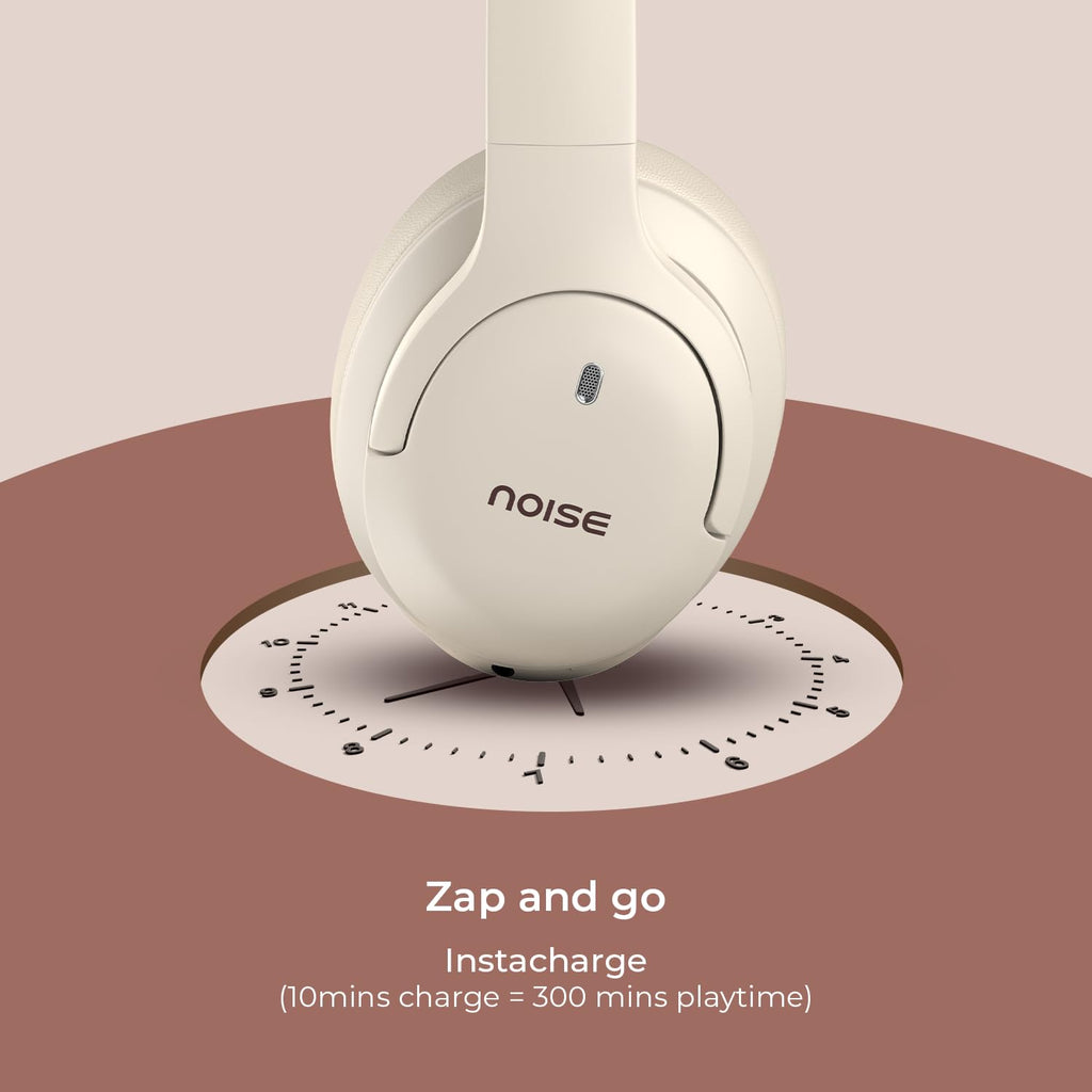 Noise Airwave Max 4 Wireless Over Ear Headphones with 70H Playtime, ENC, 40mm Driver, Low Latency(up to 40ms), Dual Pairing, BT v5.4 (Calm Beige)