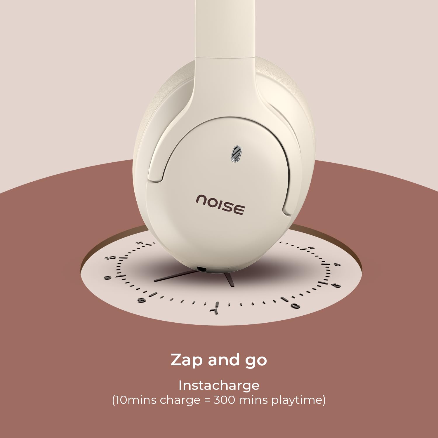 Noise Airwave Max 4 Wireless Over Ear Headphones with 70H Playtime, ENC, 40mm Driver, Low Latency(up to 40ms), Dual Pairing, BT v5.4 (Calm Beige)