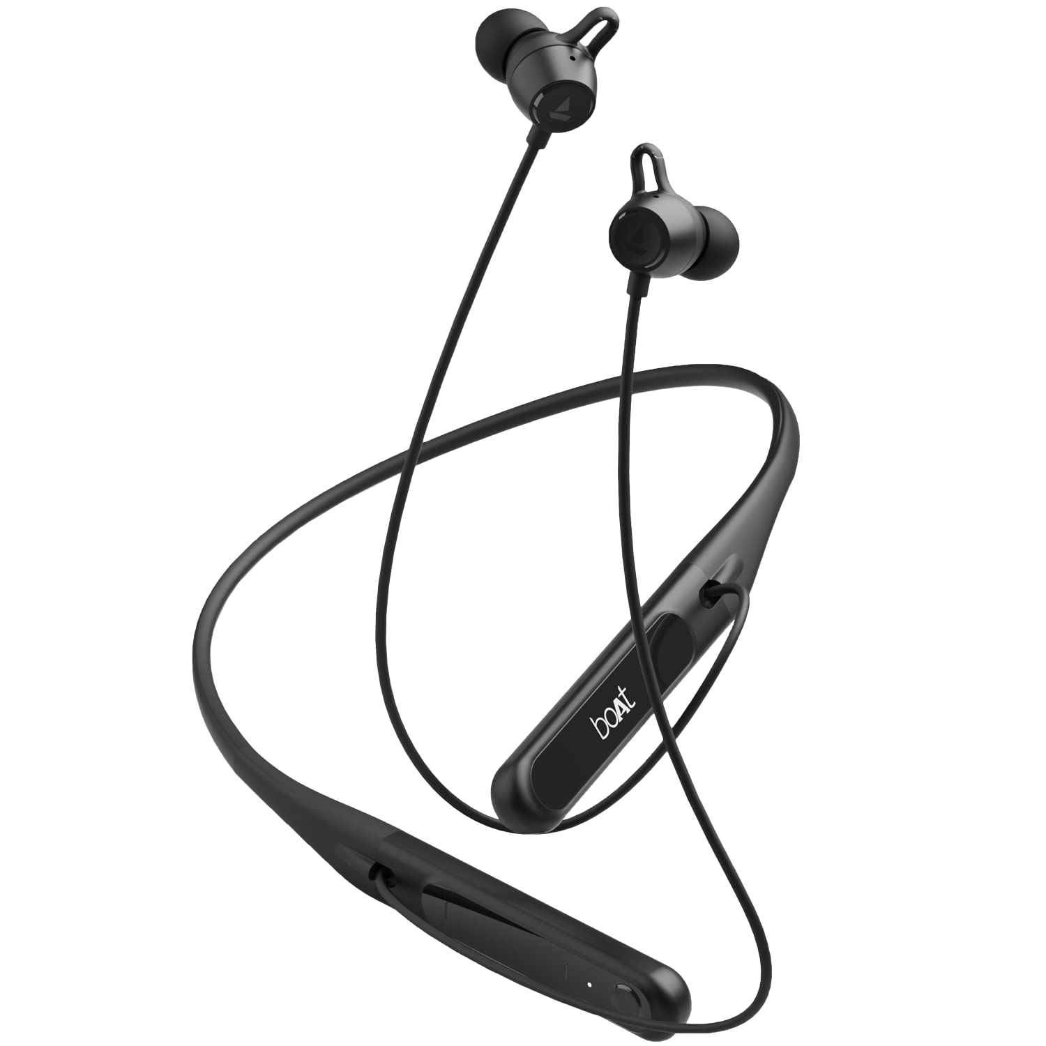 boAt Rockerz 255 Z Plus, AI-Enx Tech, Spatial Audio, 50HRS Battery, Low Latency Mode, Fast Charge, App Support, IPX4 BT V5.3, Bluetooth Neckband, Wireless With Mic In ear Phones (Active/Classic Black)