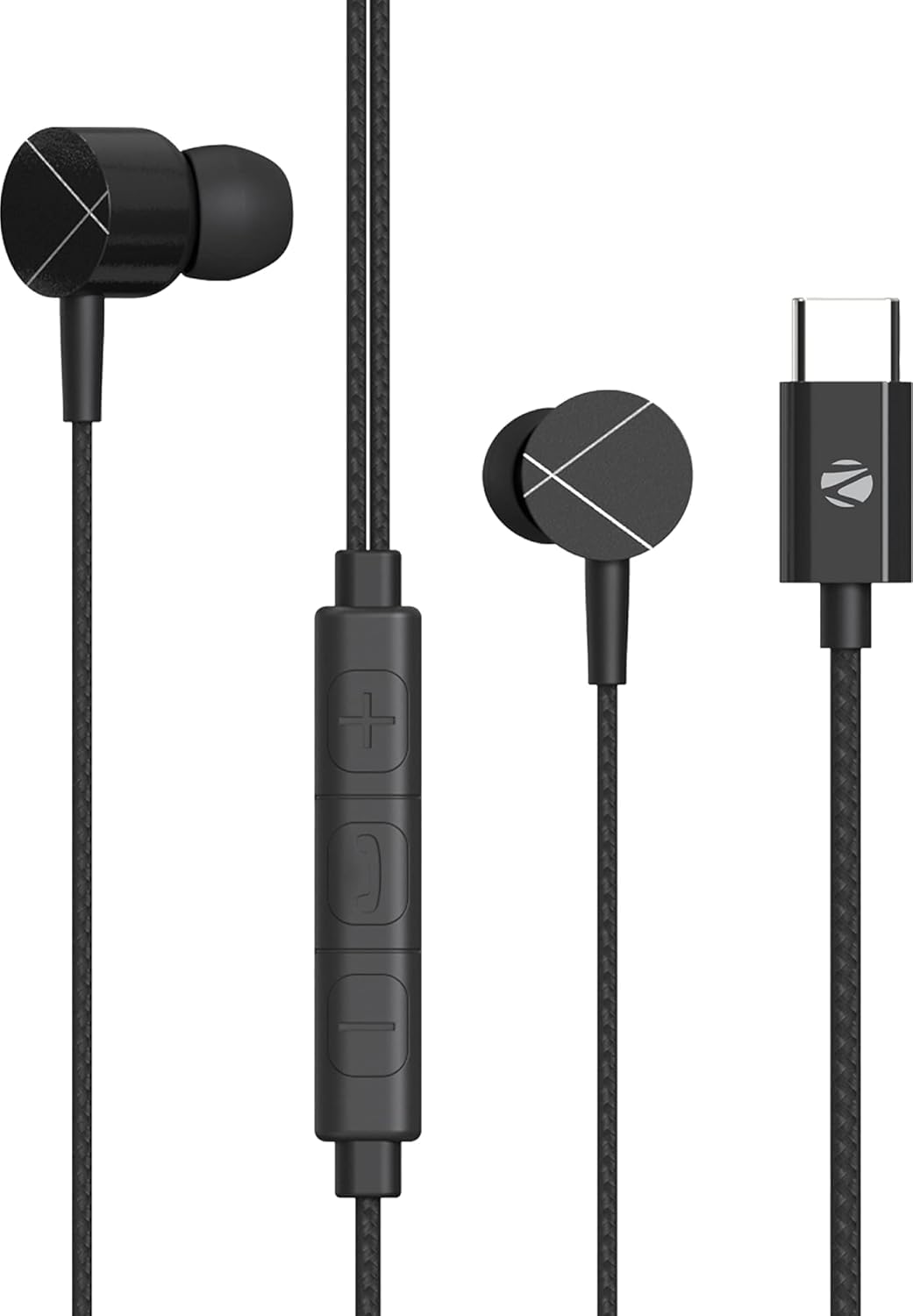ZEBRONICS Zeb Buds C2 in Ear Type C Wired Earphones with Mic, Braided 1.2 Metre Cable, Metallic Design, 10mm Drivers, in Line Mic & Volume Controller (Blue)