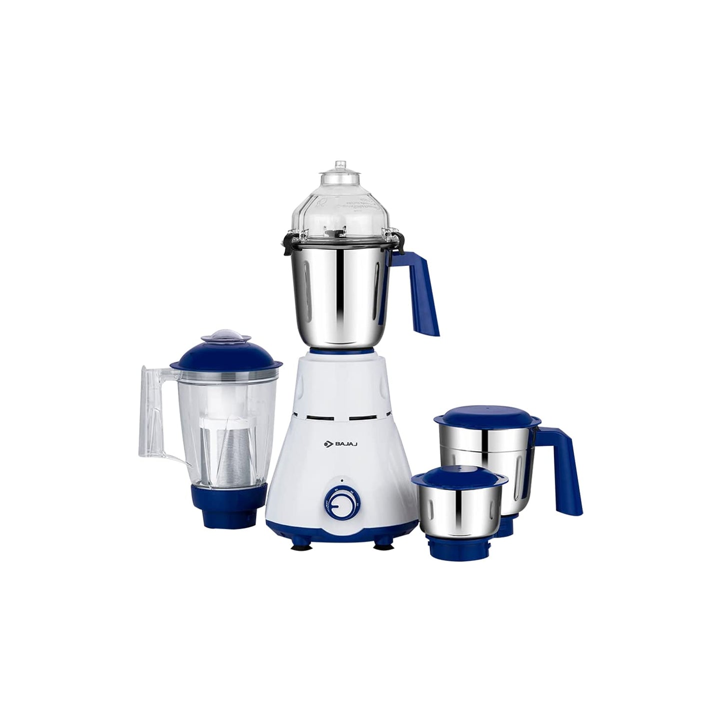 Bajaj GX-1 Mixer Grinder 500W | Superior Mixie For Kitchen | 2-In-1 For Dry Grinding | Blade Function With Titan Motor | 3 Stainless Steel Mixer Jars | 1 Year Product Warranty By Bajaj 【Black】