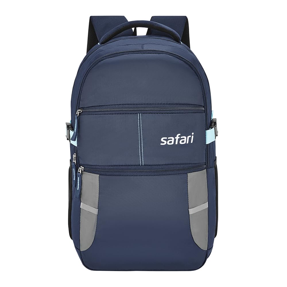 Safari Omega spacious/large laptop backpack with Raincover, college bag, travel bag for men and women, Black, 30 Litre