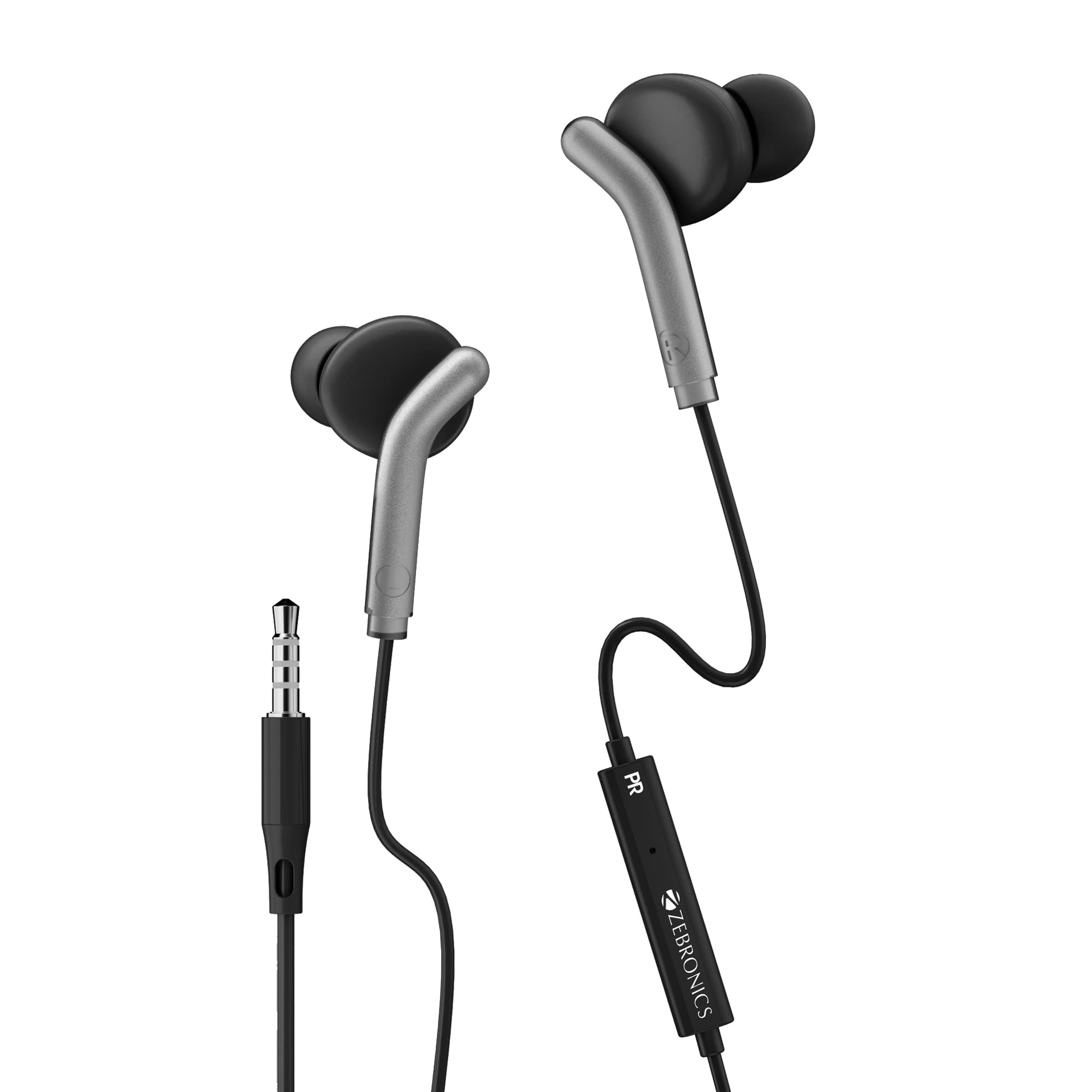 ZEBRONICS Bro in Ear Wired Earphones with Mic, 3.5mm Audio Jack, 10mm Drivers, Phone/Tablet Compatible (RED)
