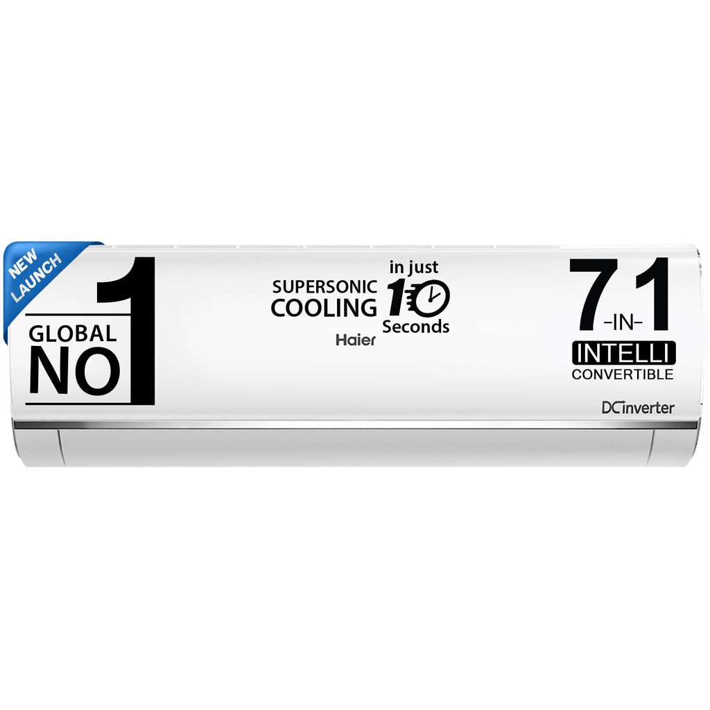 Haier 1.5 Ton 3 Star Twin Inverter Split AC (Copper, 7 in 1 Convertible, Frost Self Clean, HD Filter, Cools at 54°C, Long Air Throw - HSU17VP-TQS3BN-INV, White)