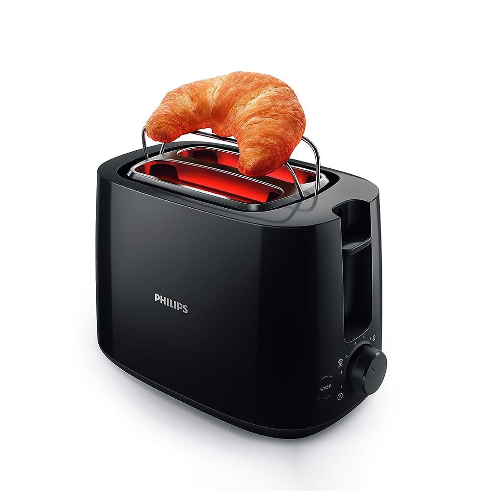 Philips Daily Collection HD2583/90 600-Watt 2 in 1 - Toaster and Sandwichmaker (Black)