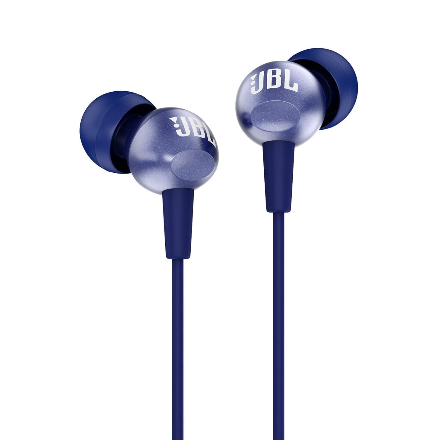 JBL C200SI, Premium in Ear Wired Earphones with Mic, Signature Sound, One Button Multi-Function Remote, Premium Metallic Finish, Angled Earbuds for Comfort fit (Gun Metal)