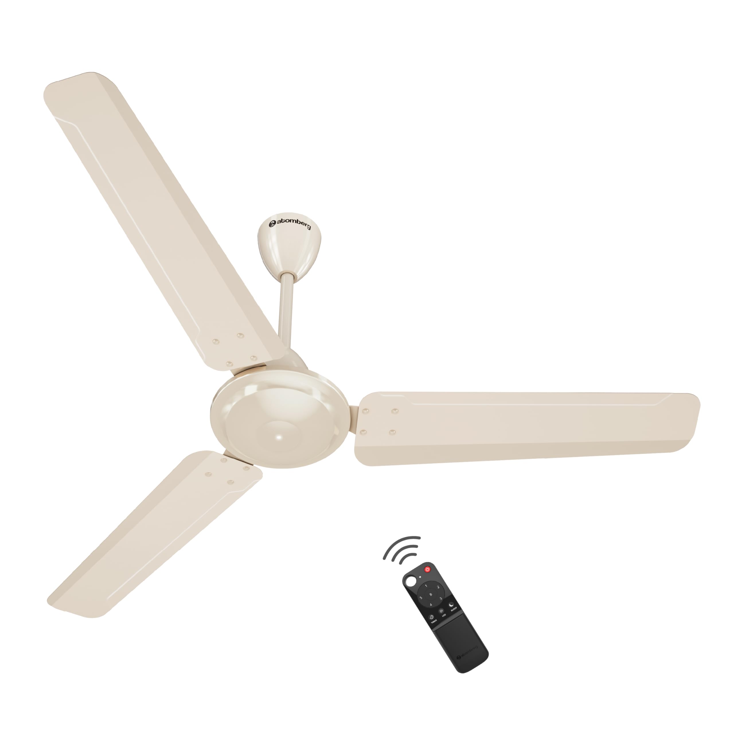atomberg Ameza 1200mm Timeless BLDC Ceiling Fan with Remote|5 star|High Air Delivery|LED Speed Indicator|Low Noise|Timeless Design with Power Saving|2 Year Warranty|Gloss Black