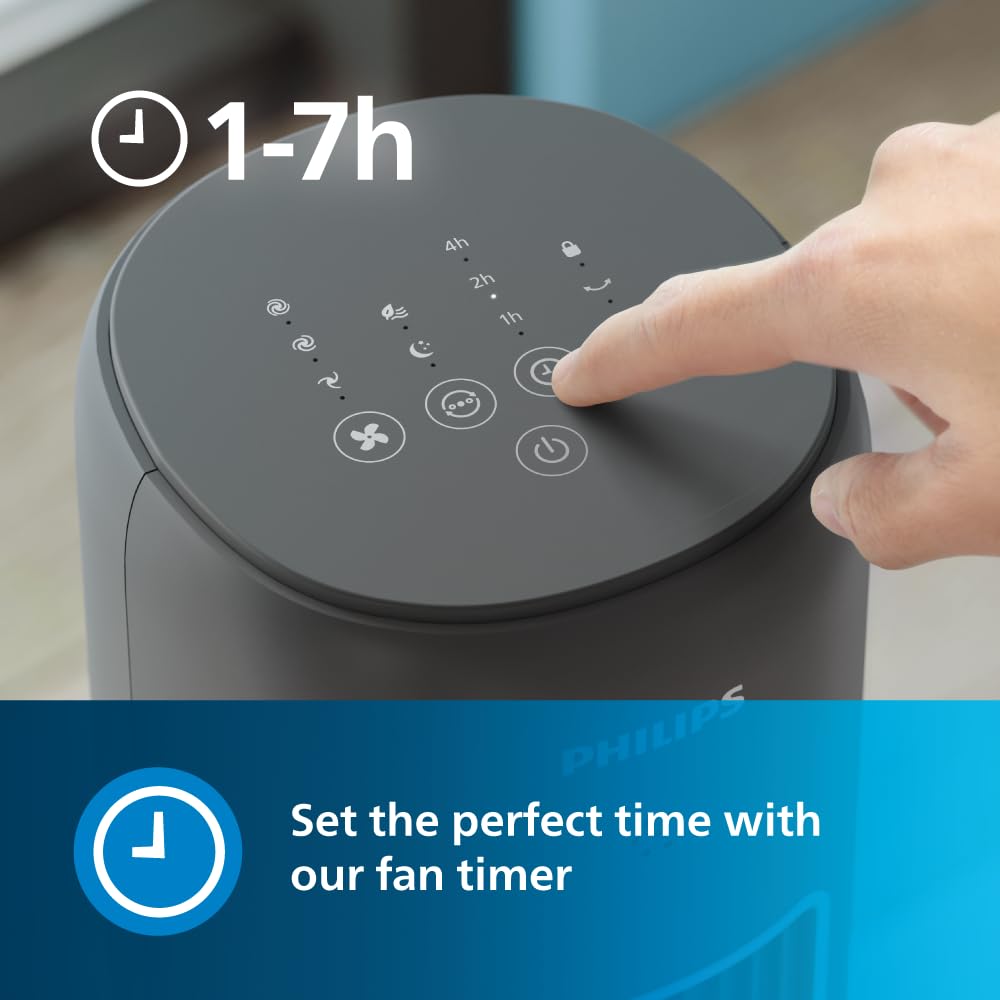PHILIPS CX 5535/11 High Performance Bladeless Technology Tower Fan with Touchscreen Panel and Remote Control, Quiet Operation, Low Power Consumption and Lightweight Portable Body.