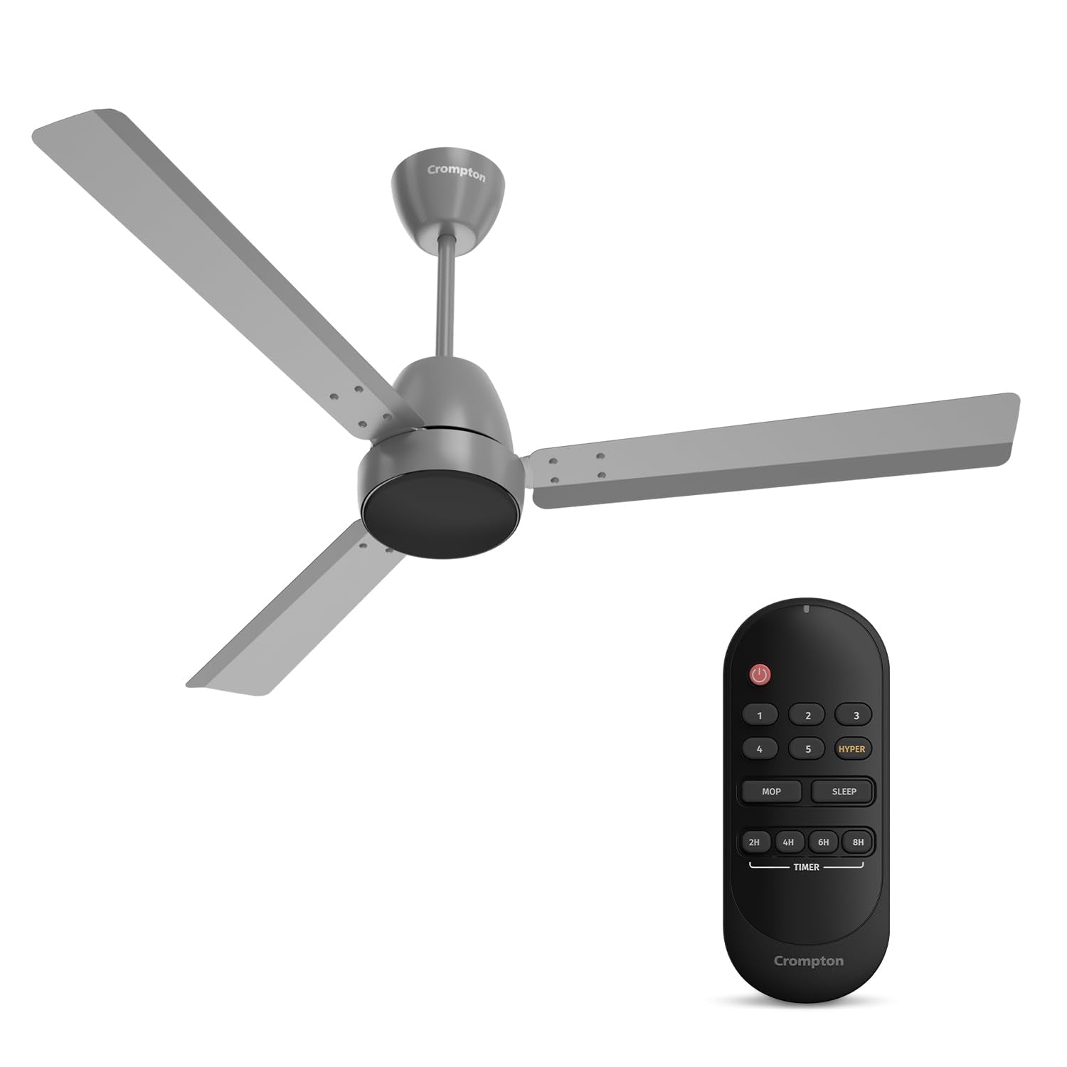 Crompton Energion Nucleoid 1200mm BLDC Ceiling Fan | Remote Control | BEE 5 Star Energy Rated | High Air Delivery | 4 Years Manufacturer Warranty | Silver White