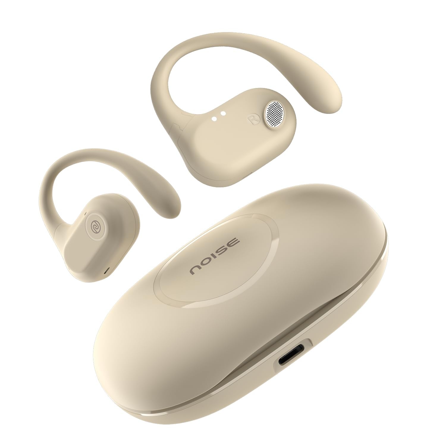 Noise Pure Pods Wireless Open Ear Earbuds with AirWave™ Technology,Up-to 80H Playtime,Quad Mic with ENC,16mm Neodymium Dynamic Driver,Detachable Pure Band,BTv5.3 (Power Black)
