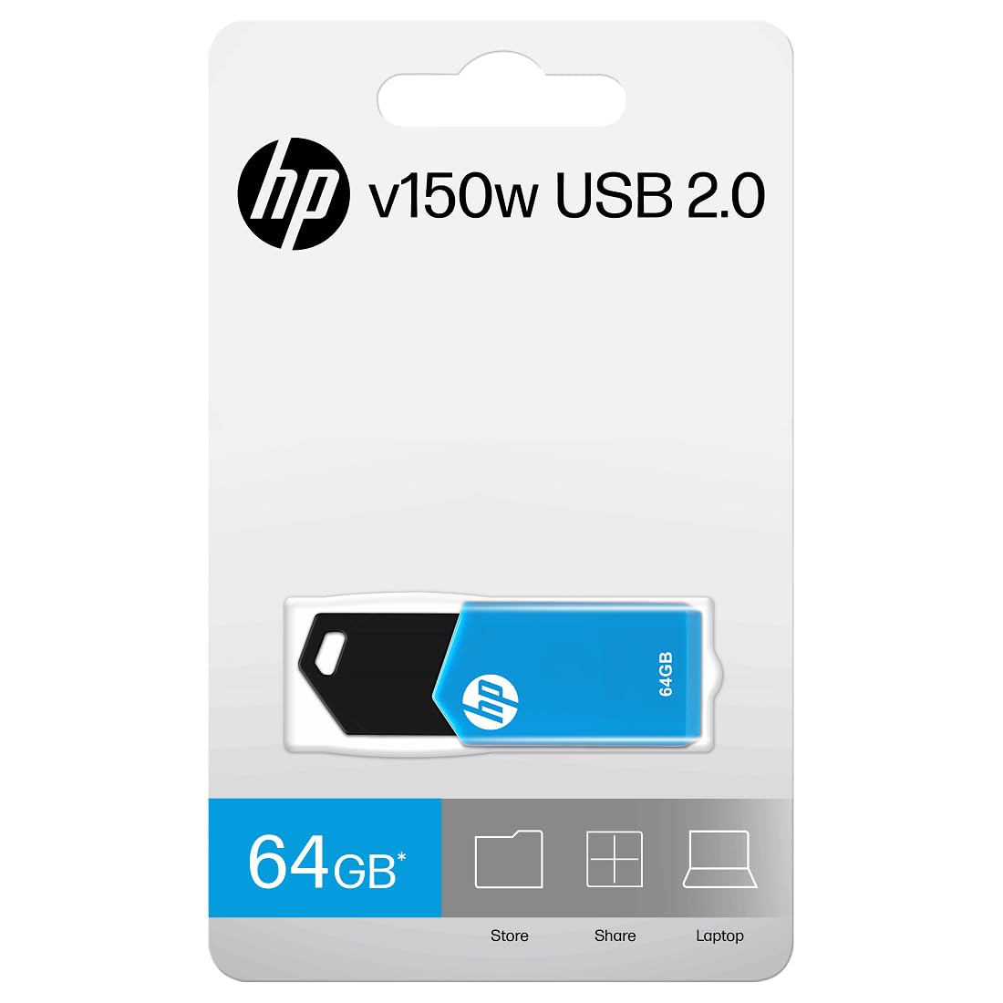 HP v150w 64 GB USB 2.0 Flash Drive (Blue)