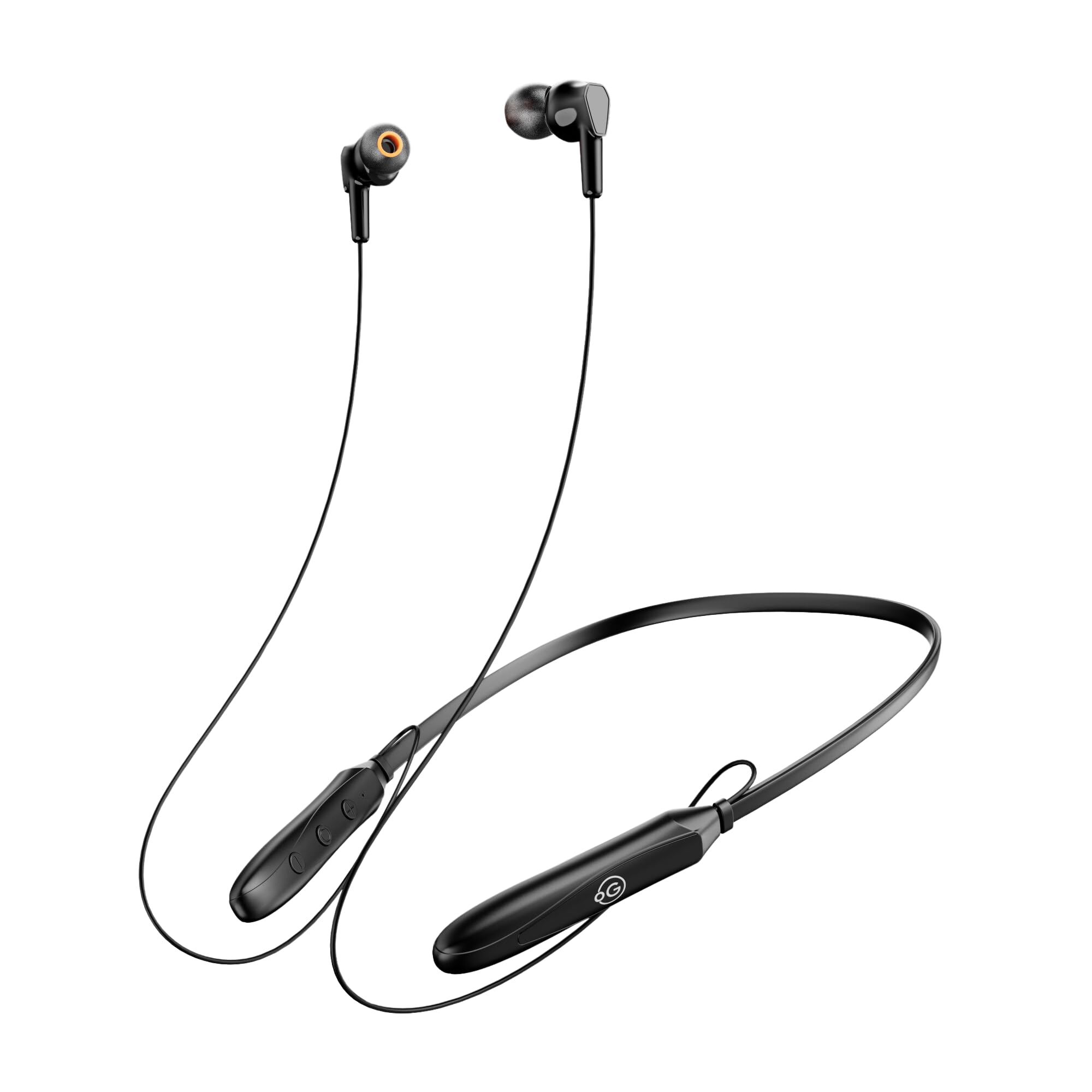 OOGE Tune 15 Wireless Neckband (Black) Bluetooth 5.3, Type-C Fast Charging, 2500h Standby, Magnetic Earbuds, Deep Bass Audio, Lightweight & Comfortable Fit, Sweatproof in-Ear Headphones