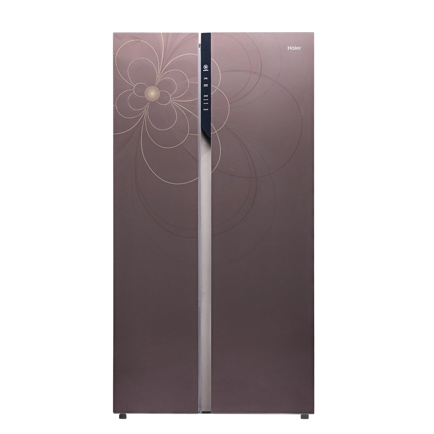 Haier 602L 3Star 2 Door Premium Glass Door Side by Side Frost Free Refrigerator|Convertible|Smart Sense AI|Expert Inverter|Digital Display Panel|Deo Fresh Technology (HRS-682KGU1, Black Glass)