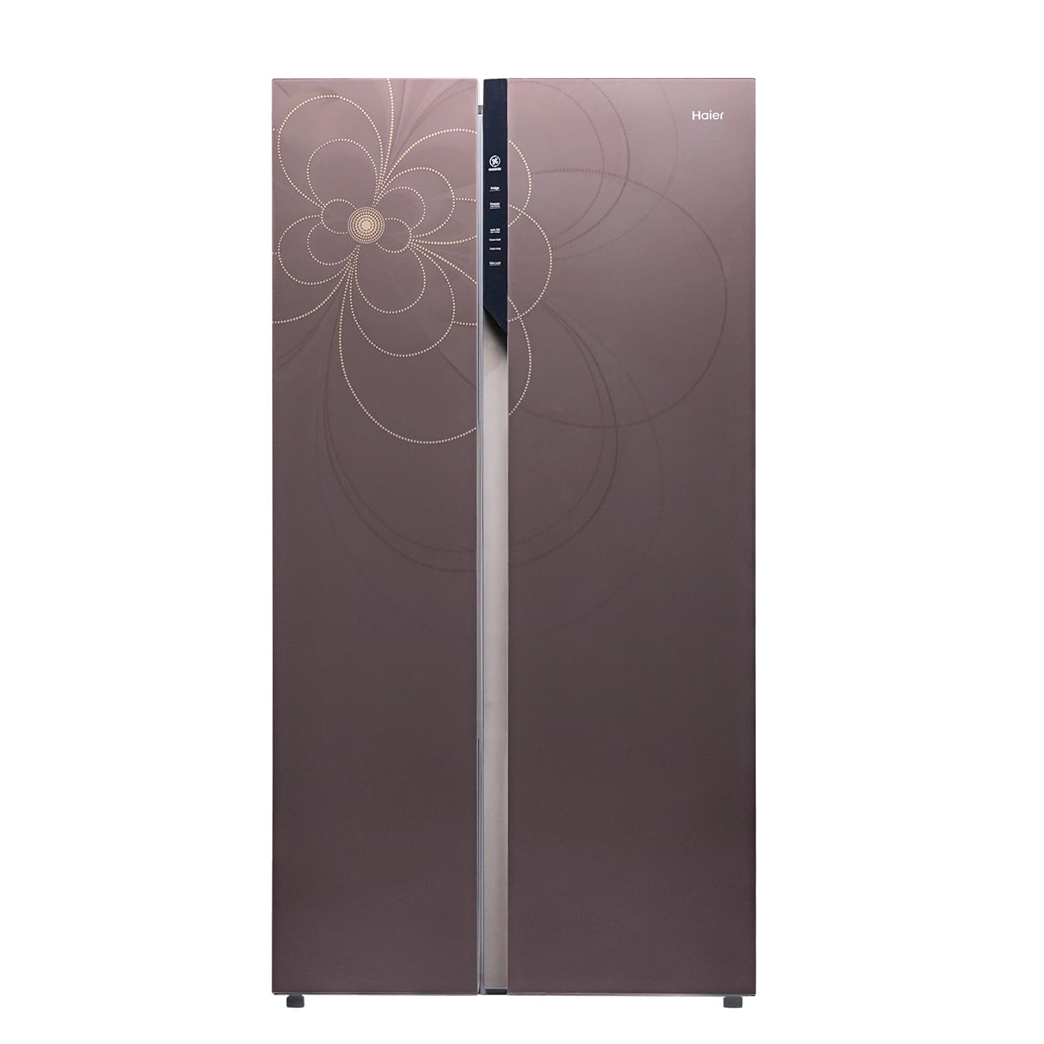 Haier 602L 3Star 2 Door Premium Glass Door Side by Side Frost Free Refrigerator|Convertible|Smart Sense AI|Expert Inverter|Digital Display Panel|Deo Fresh Technology (HRS-682KGU1, Black Glass)