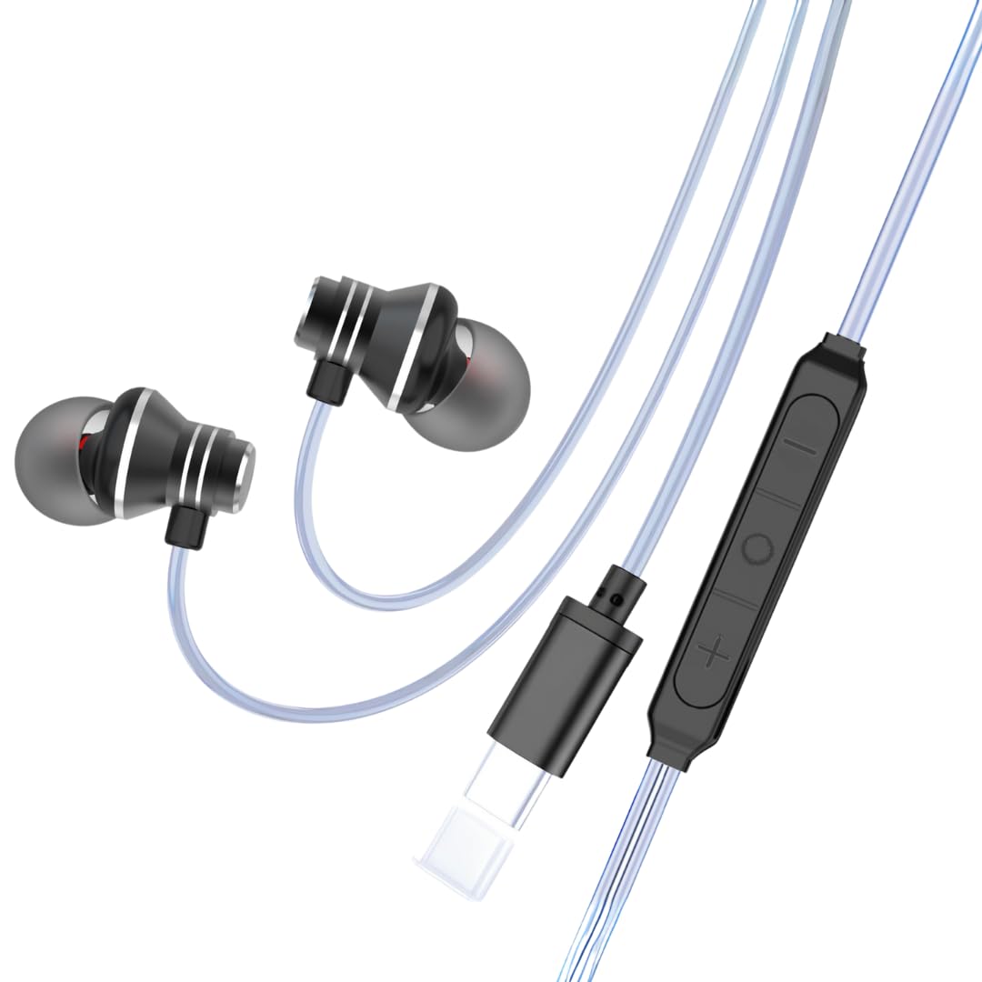 Modorwy Hearox Original USB-C Headphone | 14.2mm Drivers Surround Sound | DAC Chip-100% Support | in-Line Mic Type C Earphone| Compatible with i15, i16,Flip,Fold,S Series,1+ & Others (Olive Green)