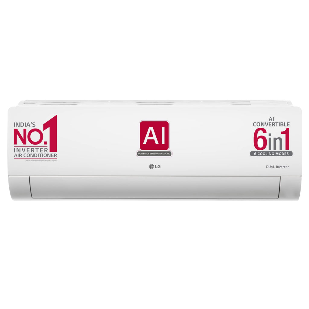 LG 1.5 Ton 5 Star DUAL Inverter Split AC (Copper, AI Convertible 6-in-1, VIRAAT Mode, Faster Cooling & Energy Saving, 4 Way Swing, HD Filter with Anti-Virus Protection, US-Q19YNZE, White)
