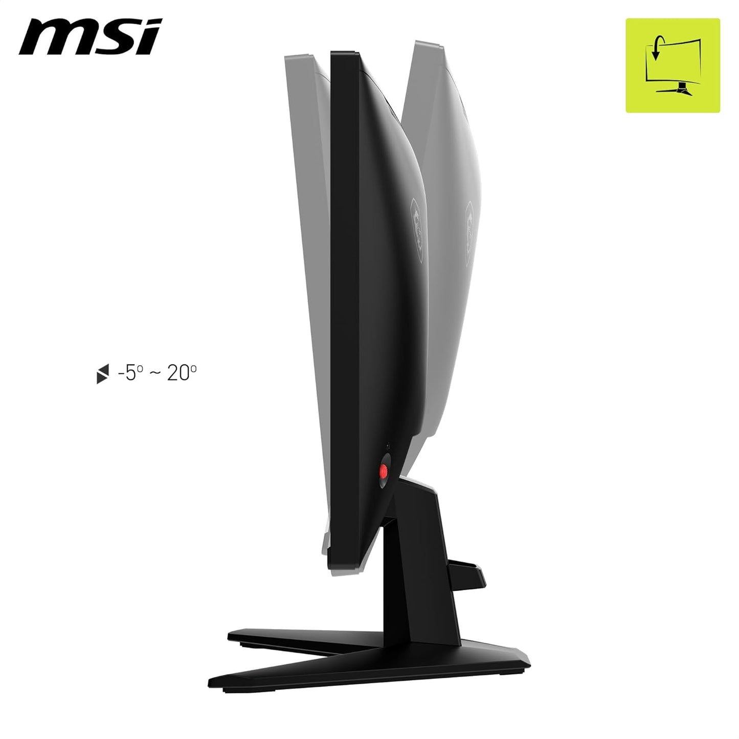 MSI MAG 255F E20 24.5-Inch FHD 1920x1080 Gaming Monitor, 200Hz, 0.5ms, HDR Ready, AMD FreeSync Premium, Eye Care, AI Vision, HDMI 2.0b, DP 1.2a, Frame-Less, Tilt Adjustable, Vesa Mount, Black