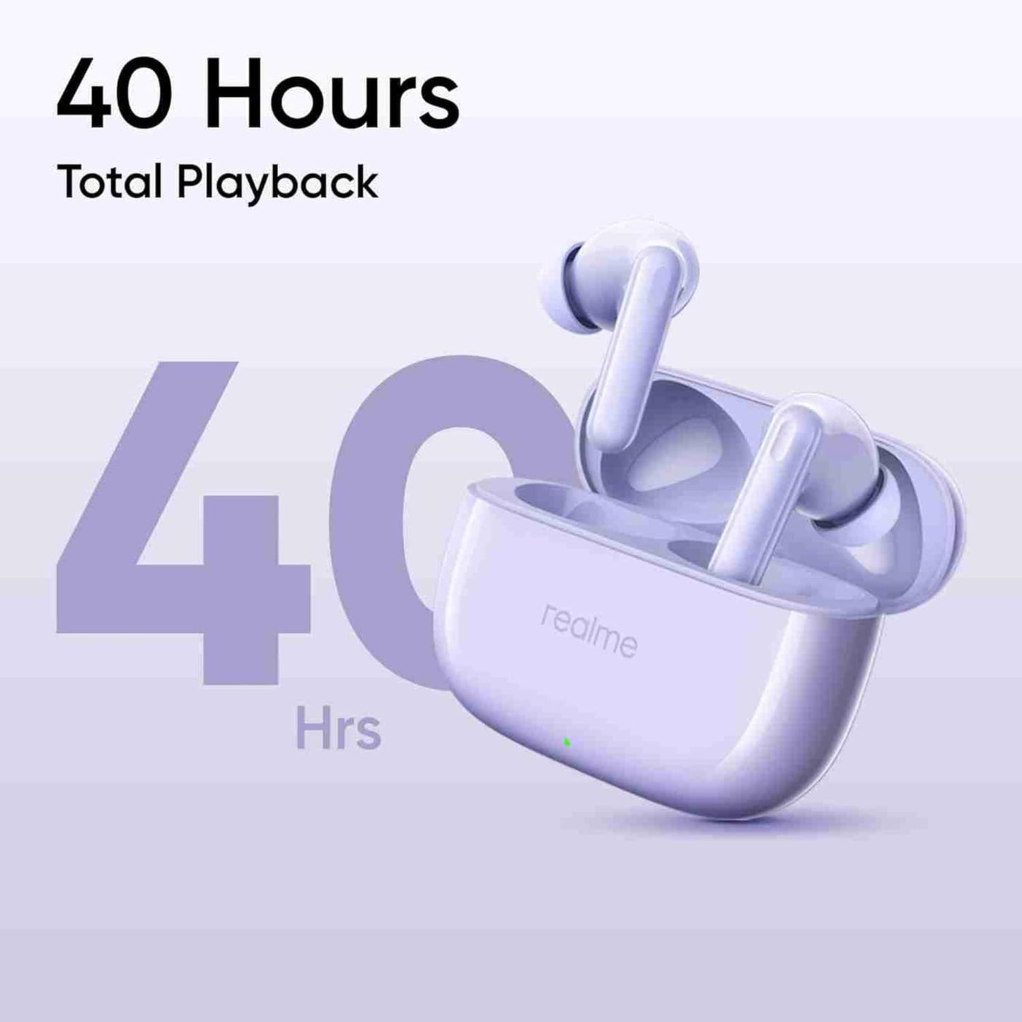 realme Buds T310 True Wireless in-Ear Earbuds with 46dB Hybrid ANC, 360° Spatial Audio, 12.4mm Dynamic Bass Driver, Upto 40Hrs Battery and Fast Charging (Monet Purple)