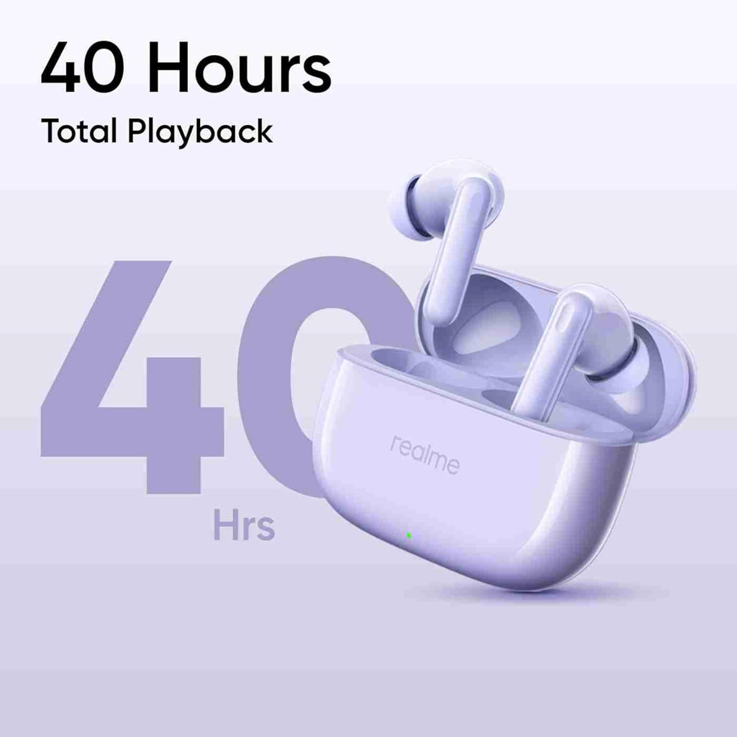 realme Buds T310 True Wireless in-Ear Earbuds with 46dB Hybrid ANC, 360° Spatial Audio, 12.4mm Dynamic Bass Driver, Upto 40Hrs Battery and Fast Charging (Monet Purple)