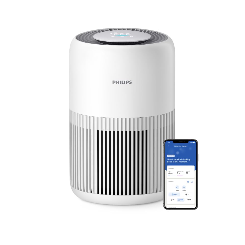 Philips AC0920 Smart Air Purifier for Home| Real Time AQI Display | Covers upto 300 sqft|Removes 99.97% of Viruses,Allergens,Dust and PM2.5 |HEPA Filter|Filter Life Upto 9000 Hrs | Ideal for Bedrooms