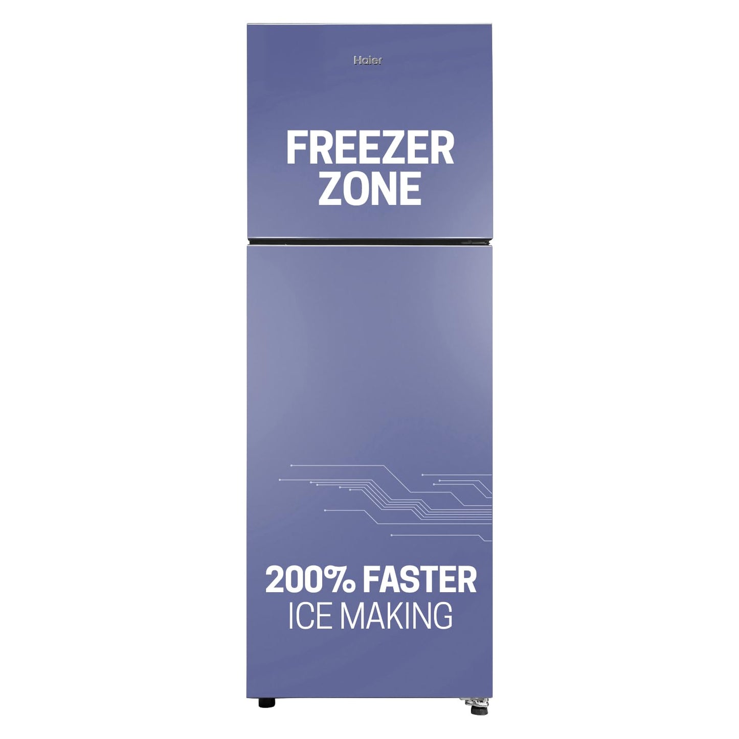 Haier 240L 2 Star Frost Free Top Mount Double Door Refrigerator|Cool Pad|200% Faster Ice Making in 49 Minutes (HEF-252EGS-P, Moon Silver)
