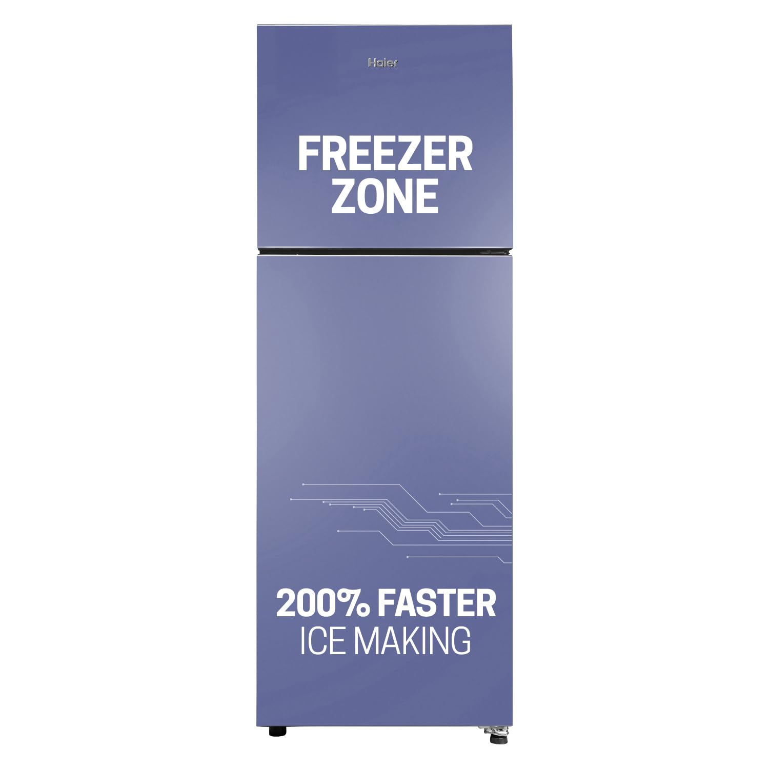 Haier 240L 2 Star Frost Free Top Mount Double Door Refrigerator|Cool Pad|200% Faster Ice Making in 49 Minutes (HEF-252EGS-P, Moon Silver)