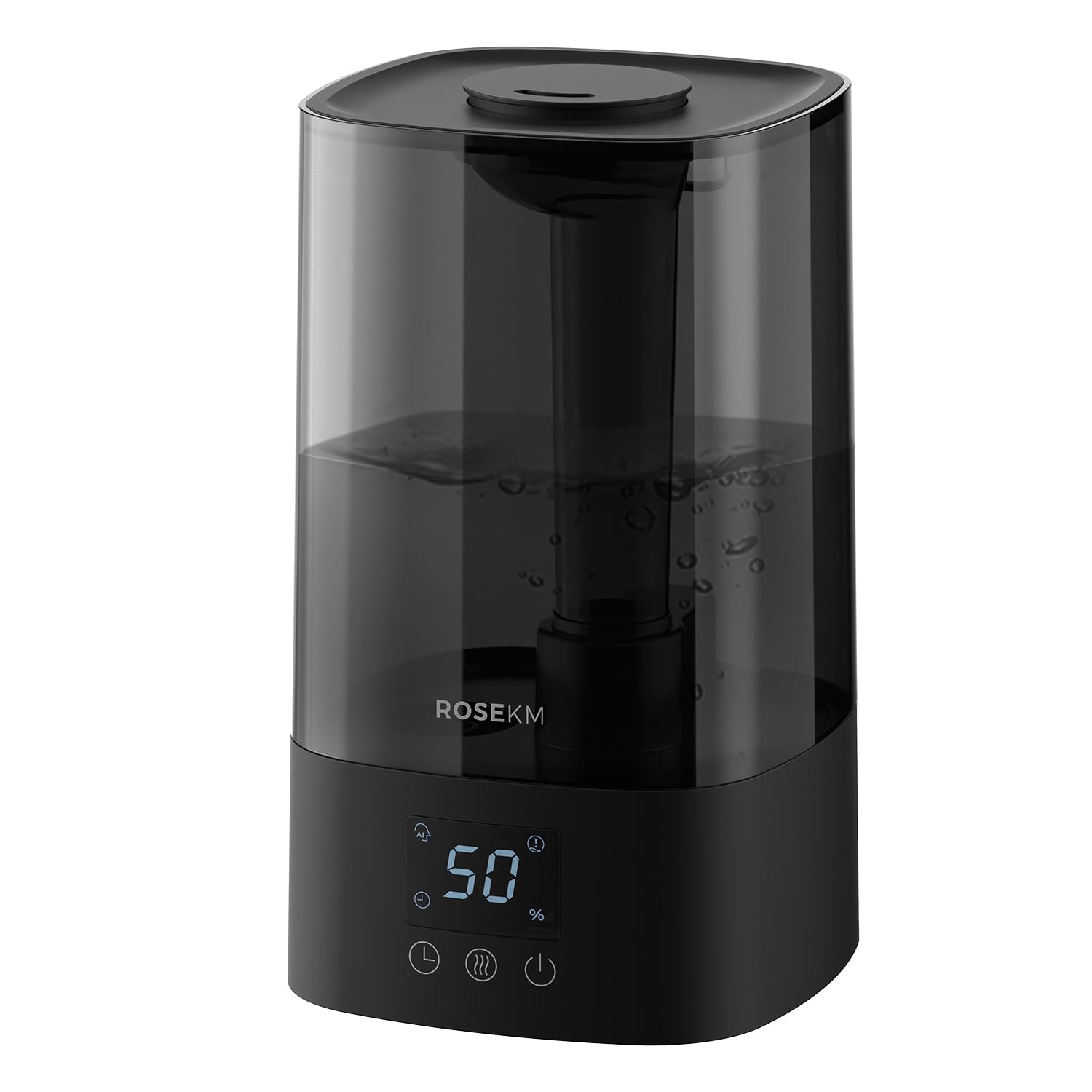 ROSEKM Cool Mist Ultrasonic Humidifier, 2.0L Humidifiers for Bedroom and Baby Nursery, Small Quiet Air Humidifier, Ultrasonic, Auto Shut-Off, 360° Nozzle