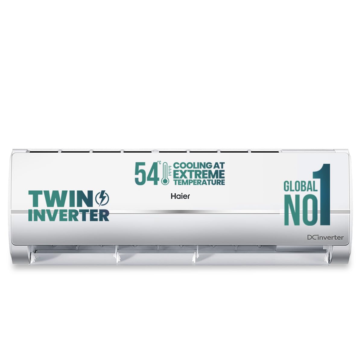 Haier 1.5 Ton 3 Star Twin Inverter Split AC (Copper, 5 in 1 Convertible, Anti Bacterial Filter, Cools at 54°C Temp, Long Air Throw - HSU17V-TMS3BN-INV, White)