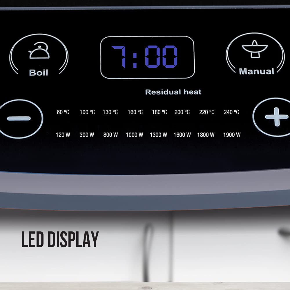 Havells Induction Cooktop Et-X|1900W|Digital Touch Control|Ceramic Plate|8 Pre-Sets with Indian Options|Auto Shutoff|Overheat Protection|6KV Surge Protector|2-Year Coil Warranty|Grey,Black