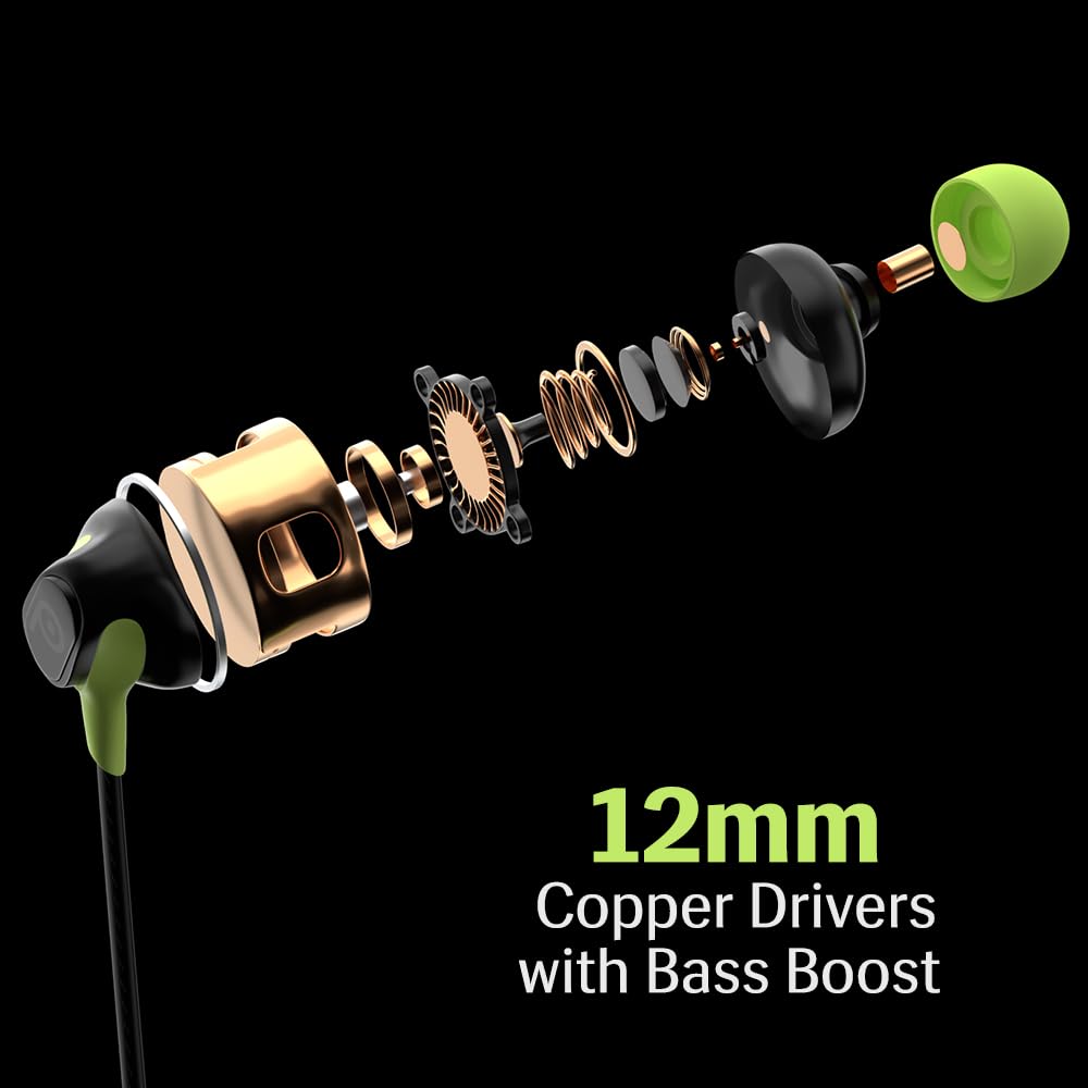 Lava Probuds E1c in Ear Earphone | 12mm Bass Boosted Copper Driver with Pocket Comfy C Type Jack with Wire Protector | Dual Tone Stylish Design | in-Built Mic | IPX4 Water Resistant (Black)
