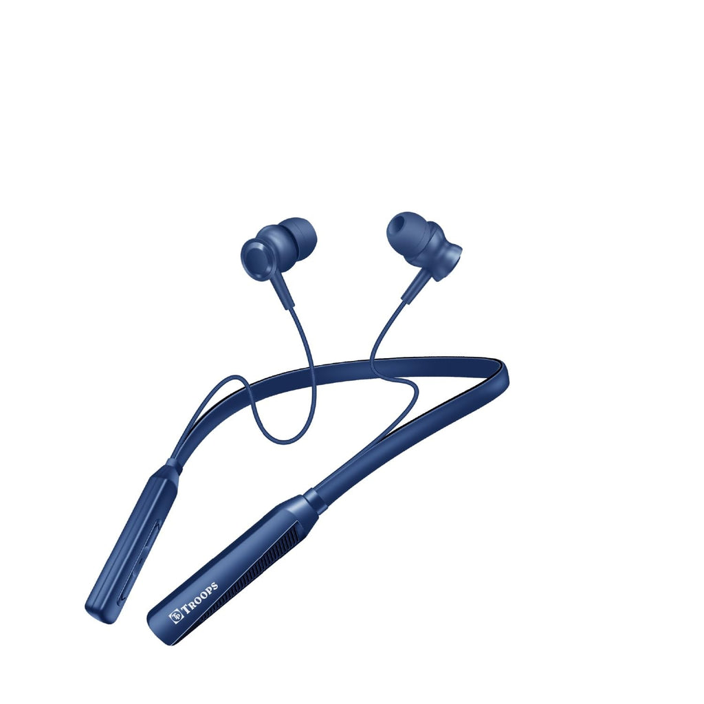 TP TROOPS Wireless in-Ear Neckband Bluetooth In Ear Earphones with 10mm Drivers, Rich Music Experience, 50 Hours Playtime, Type C Fast Charging, Neckband Earphones with Voice Assistant (Black)