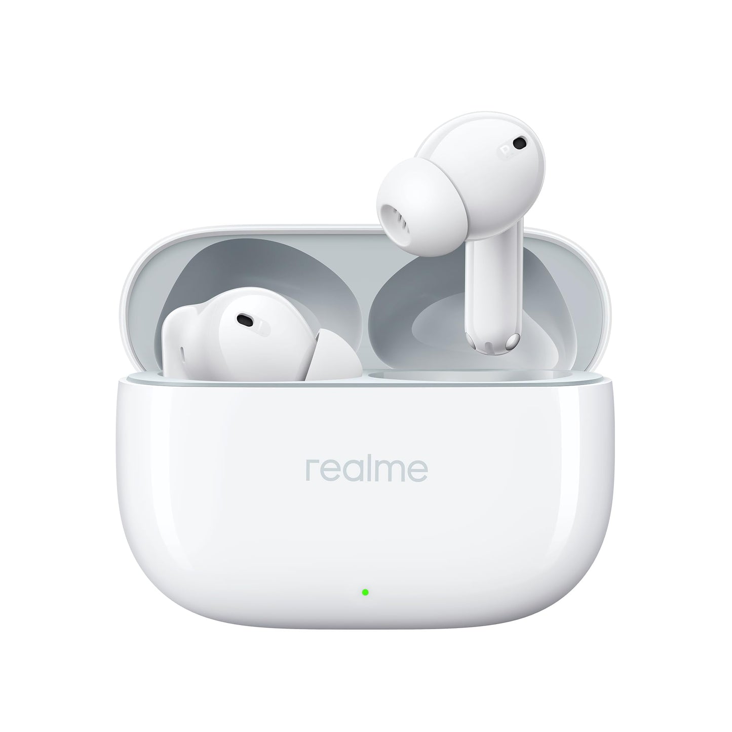 realme Buds T310 Truly Wireless in Ear Earbuds with 46dB Hybrid ANC, 360° Spatial Audio, 12.4mm Dynamic Bass Driver, Upto 40Hrs Battery and Fast Charging (Agile White)