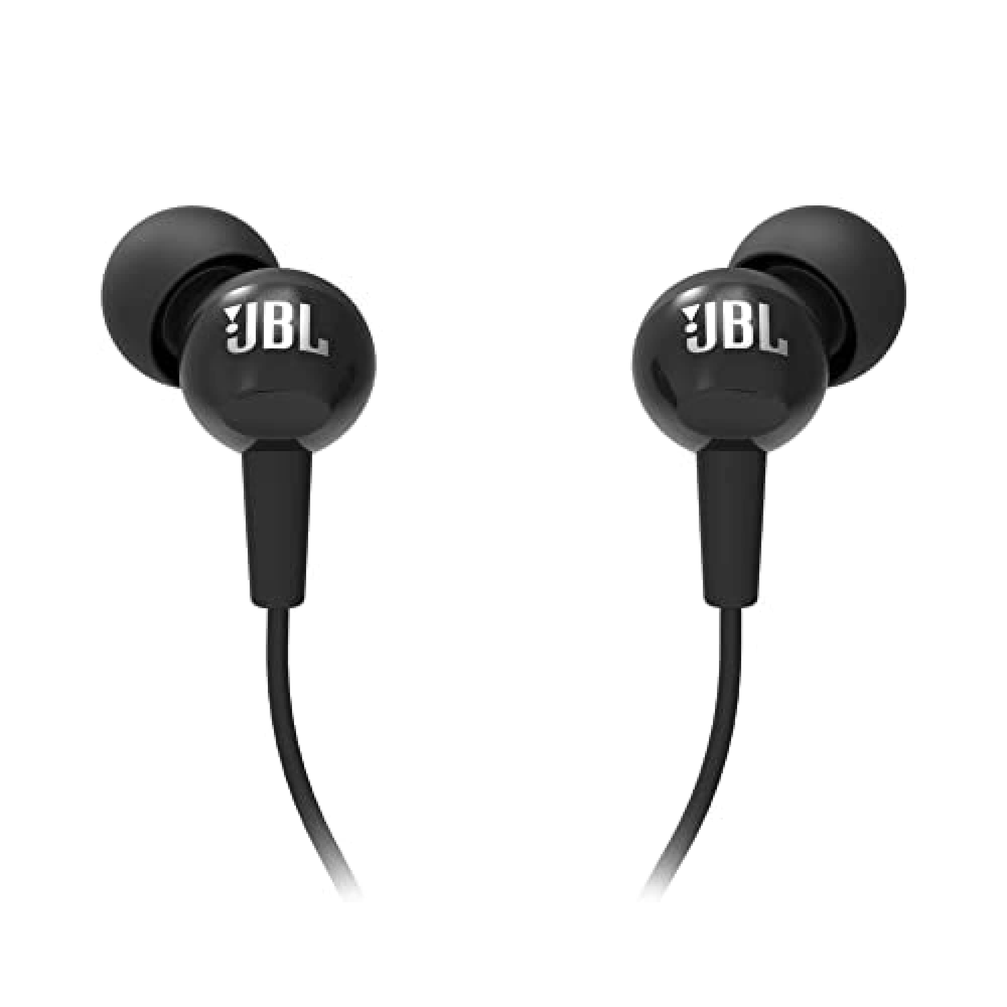 JBL C100SI Wired In Ear Headphones with Mic, JBL Pure Bass Sound, One Button Multi-function Remote, Premium Metallic Finish, Angled Buds for Comfort fit (Red)