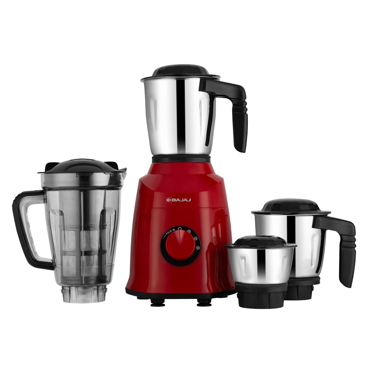 Bajaj Rex Ninja Series 4 Jar 500W Mixer Grinder | DuraCut Blades | 2-In-1 Function Blade In Dry Jar | 2 Yrs Warranty 【Black/Grey】