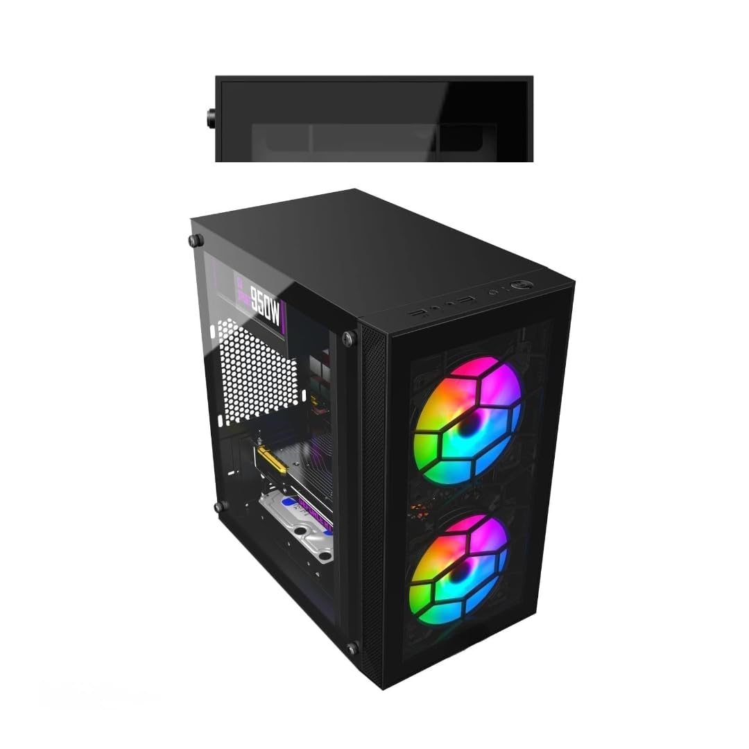 Techsupport Assembled Gaming Desktop CPU with Intel Core-i5 3470 Generation 3.20Ghz II 16GB Ram DDR3 II 256GB SSD II HDMI VGA Ports Win 11 Pro II MS Office II WiFi||Bluetooth||Black RGB Gaming Cabinet