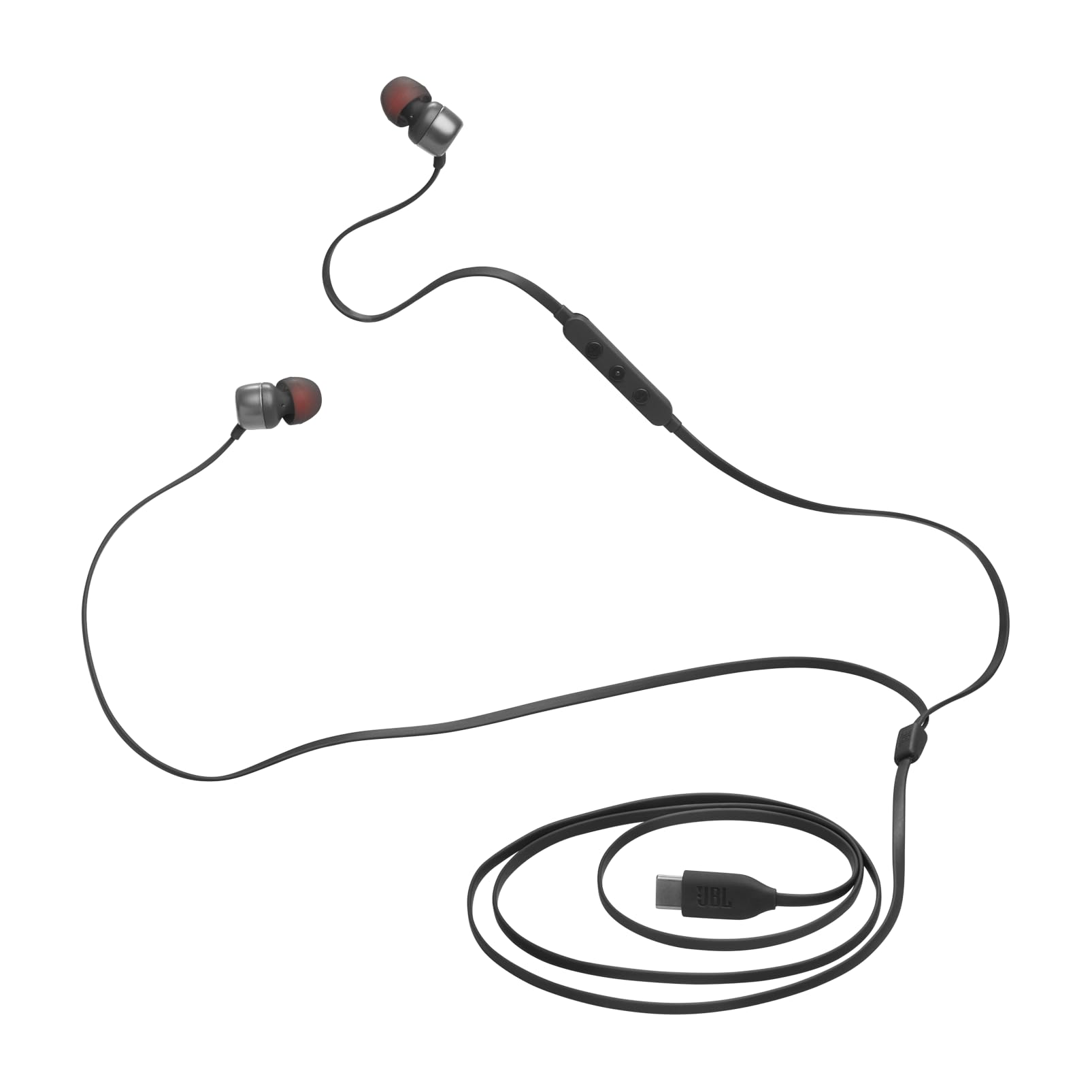 JBL C200SI, Premium in Ear Wired Earphones with Mic, Signature Sound, One Button Multi-Function Remote, Premium Metallic Finish, Angled Earbuds for Comfort fit (Gun Metal)