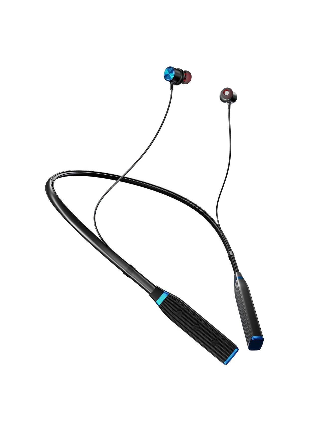 InEar MJ-Beat Bluetooth Wireless Neckband Earphones with Mic – Active Noise Cancellation, 24-Hour Music Playback, Type-C Fast Charging, Magnetic Earbuds, Lightweight Design, HD Sound | Red
