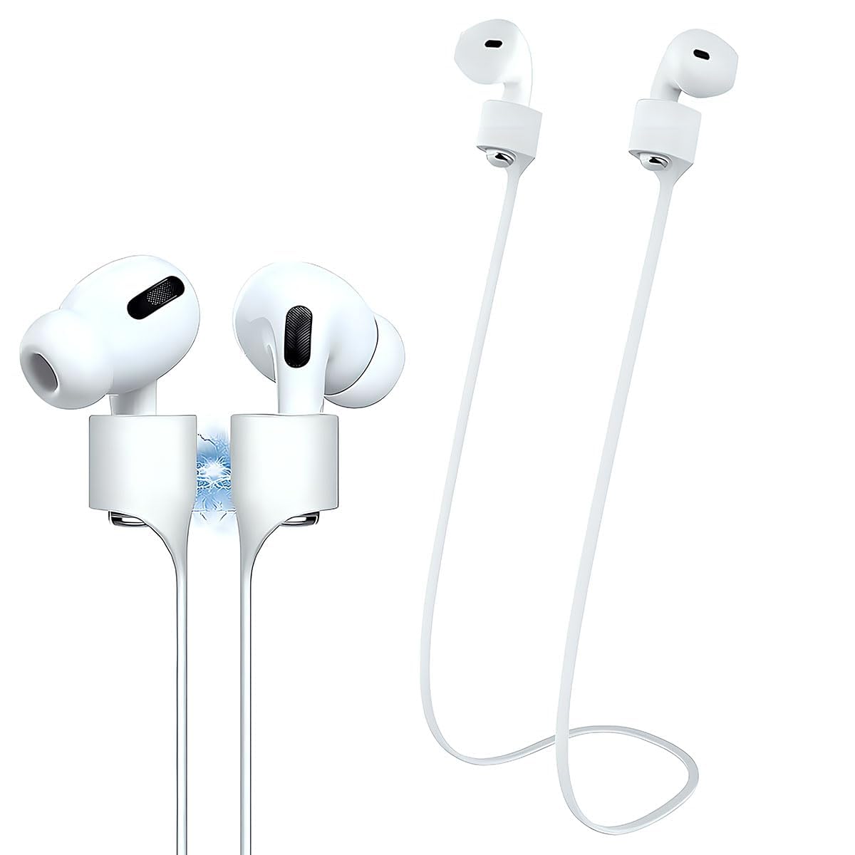 KEKOZE Anti-Lost Magnetic Strap Silicone Cable Connector String Compatible with Apple Wireless Pro/Pro 2/1,2&3 / Neck Rope Cord - Black