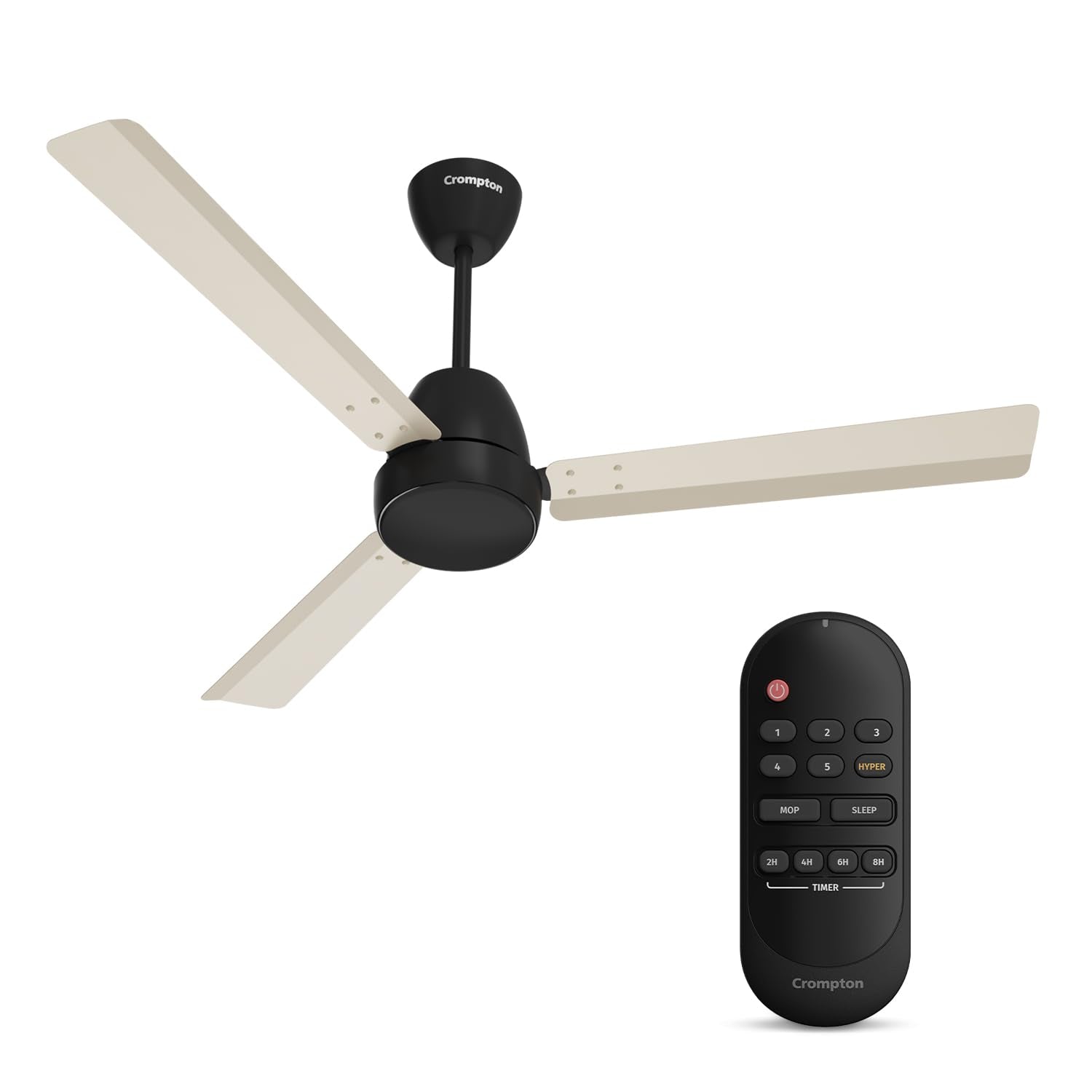 Crompton Energion Nucleoid 1200mm BLDC Ceiling Fan | Remote Control | BEE 5 Star Energy Rated | High Air Delivery | 4 Years Manufacturer Warranty | Silver White