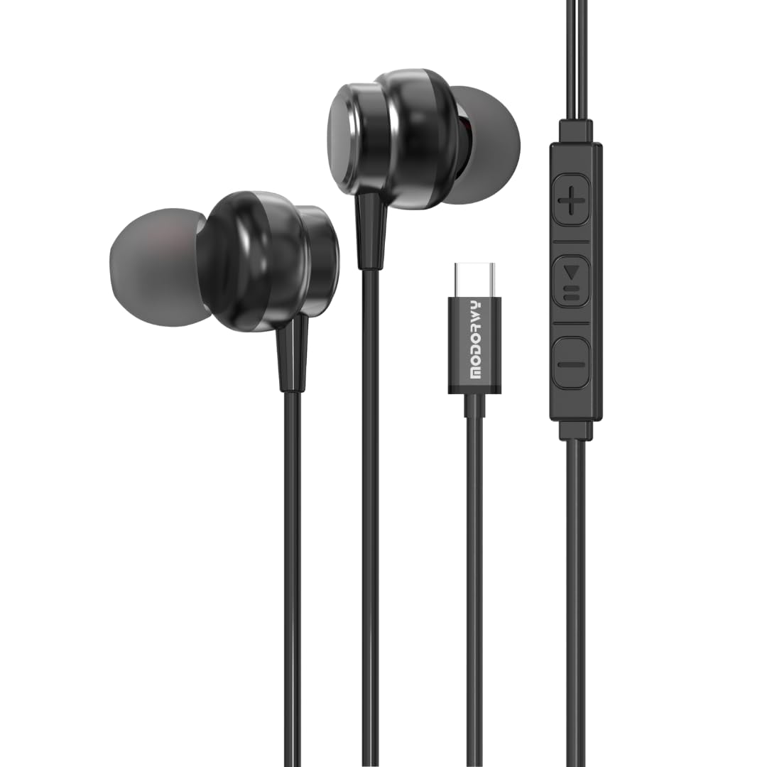 Modorwy SonicFlow Original USB-C Headphone | 14.2mm Drivers Surround Sound | DAC Chip-100% Support | in-Line Mic Type C Headphone |Compatible with i15, i16,Flip,Fold,S Series,1+ & Others(Light Blue)