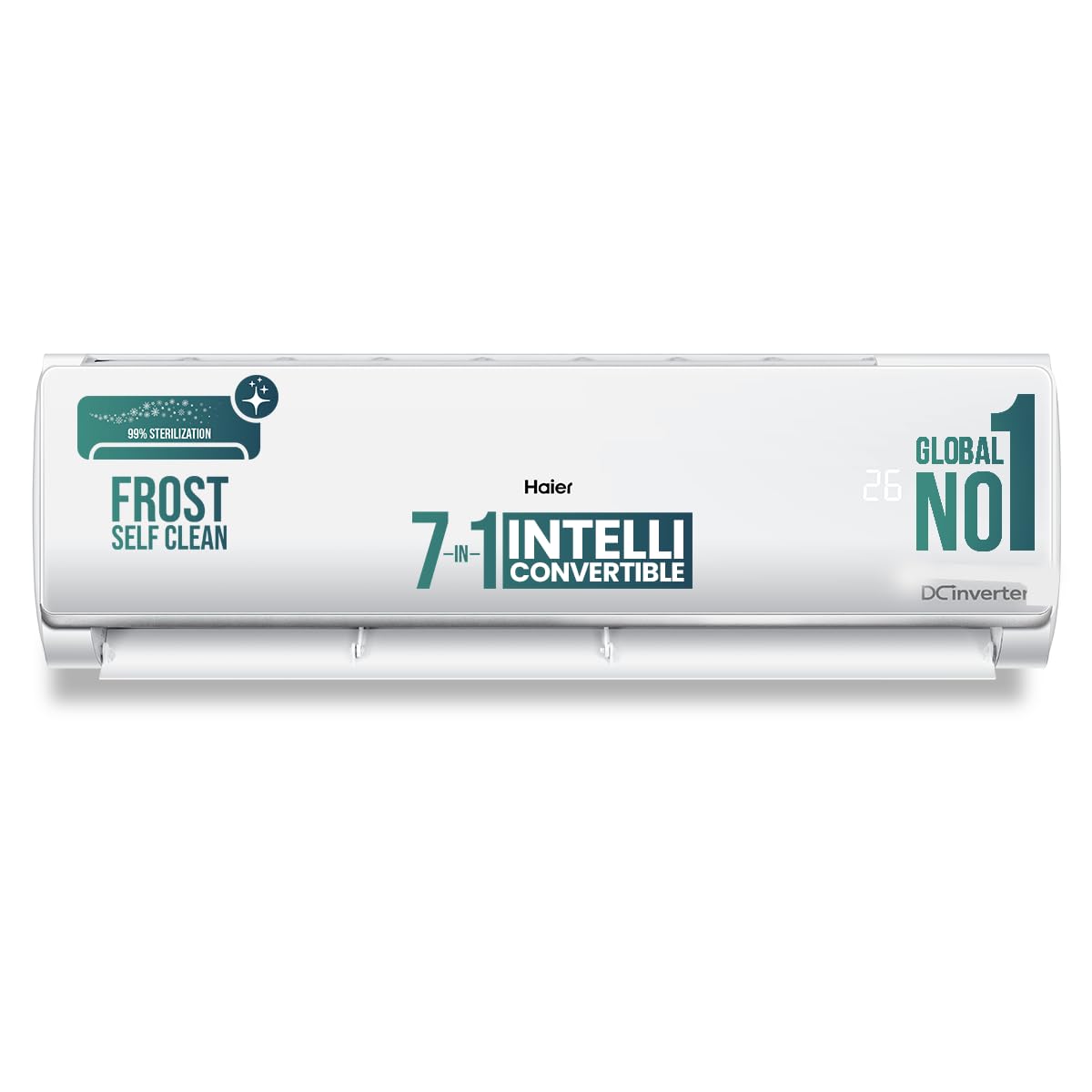 Haier 1.5 Ton 3 Star Twin Inverter Split AC (Copper, 7 in 1 Convertible, Frost Self Clean, HD Filter, Cools at 54°C, Long Air Throw - HSU17VP-TQS3BN-INV, White)