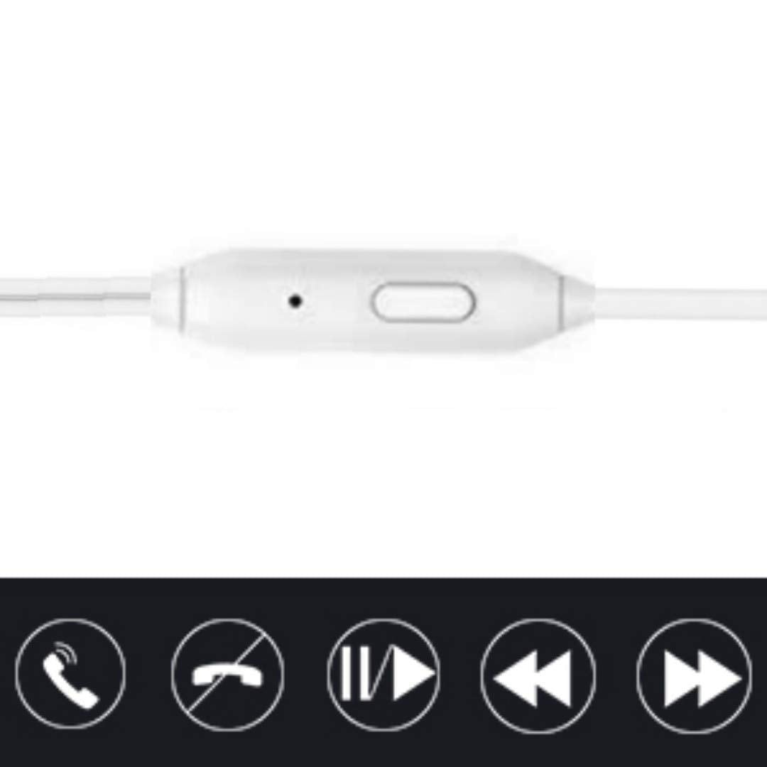Meyaar DG-Beex Pack of 3 Headset with High Bass Headphones with Microphone, Earbuds Wired Stereo Earphones for All Smartphones (3 Black) (Set of 3 White)