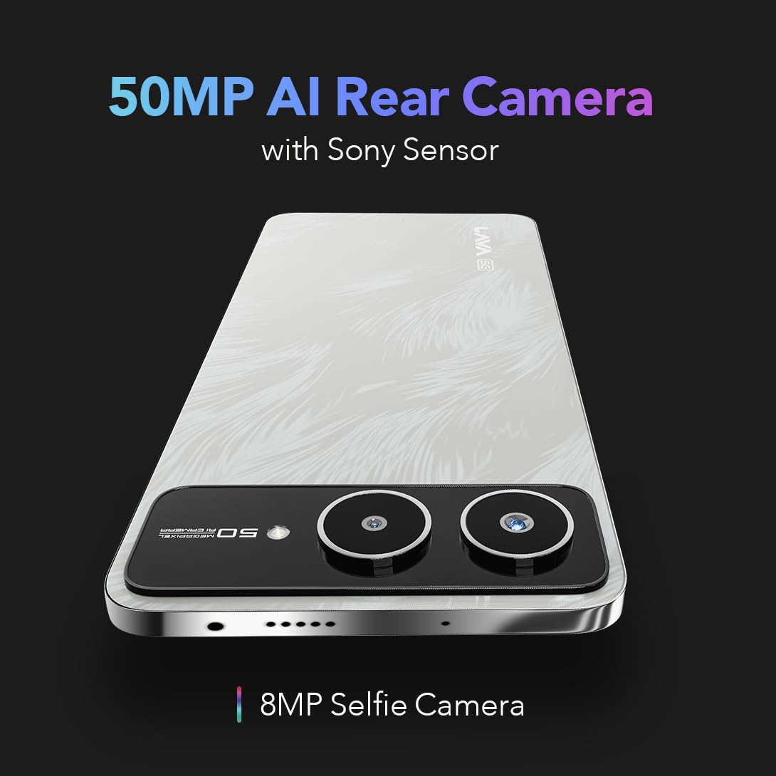 Lava Blaze AMOLED 2 5G (Feather White, 6 GB RAM, 128 GB Storage) | 6.67" FHD+ AMOLED Display | MTK D7060 Processor | 50 MP Front Camera | LPDDR5 UFS 3.1 ROM | 5000 mAh | 33W Fast Charging