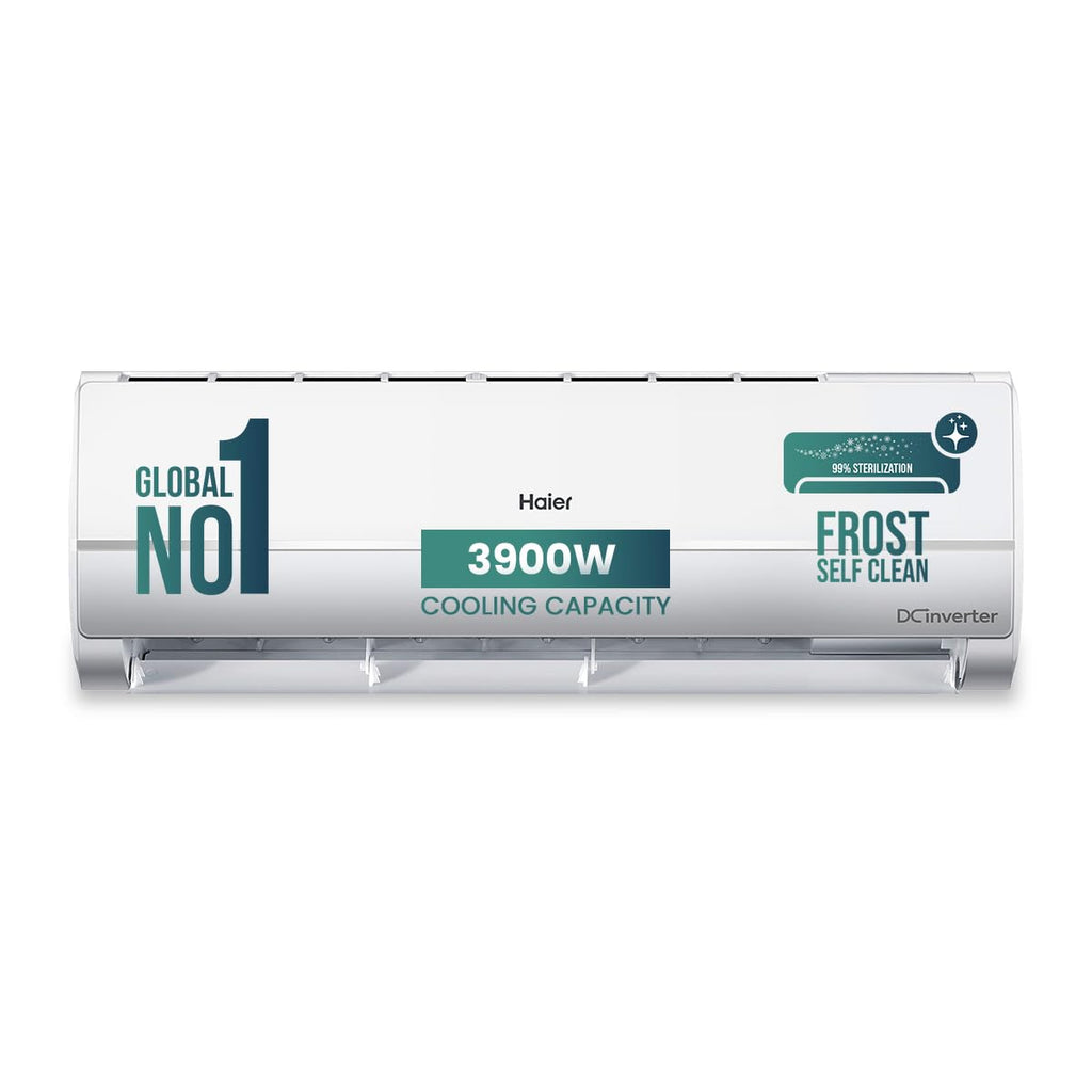 Haier 1 Ton 3 Star Twin Inverter Split AC (Copper, 7 in 1 Convertible, Frost Self Clean, HD Filter, Cools at 54°C, Long Air Throw - HSU11V-TMS3BN-INV,White)